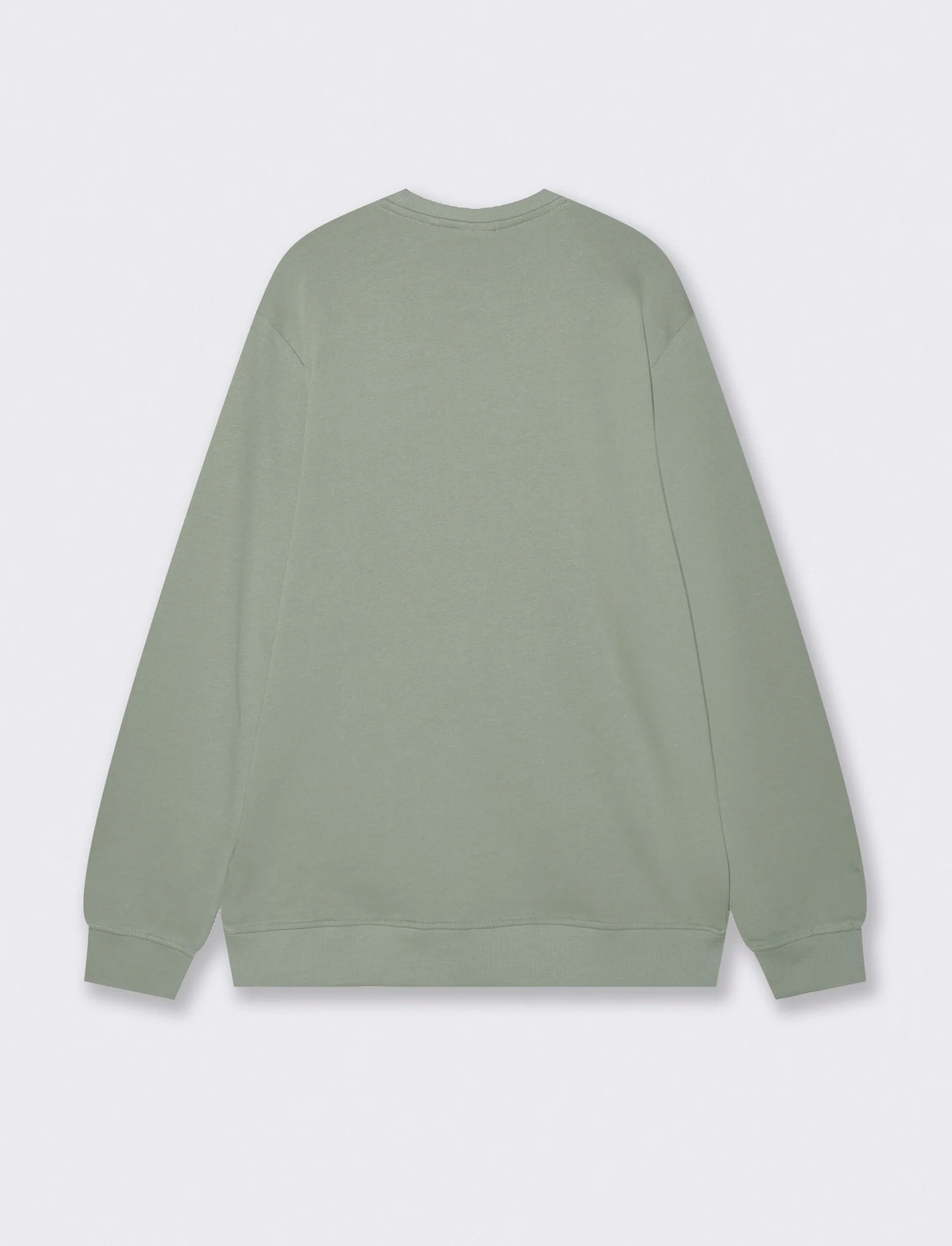 Felpa basic girocollo in cotone 100% - Verde salvia - Image 2