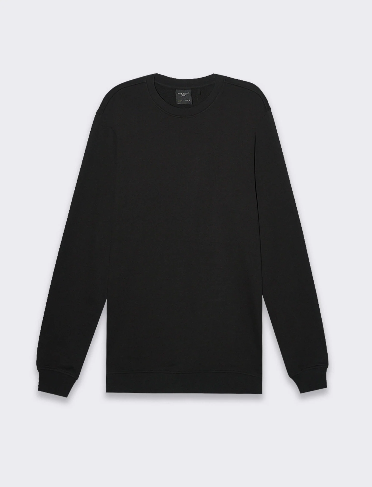 Felpa basic girocollo in cotone da uomo - Nero