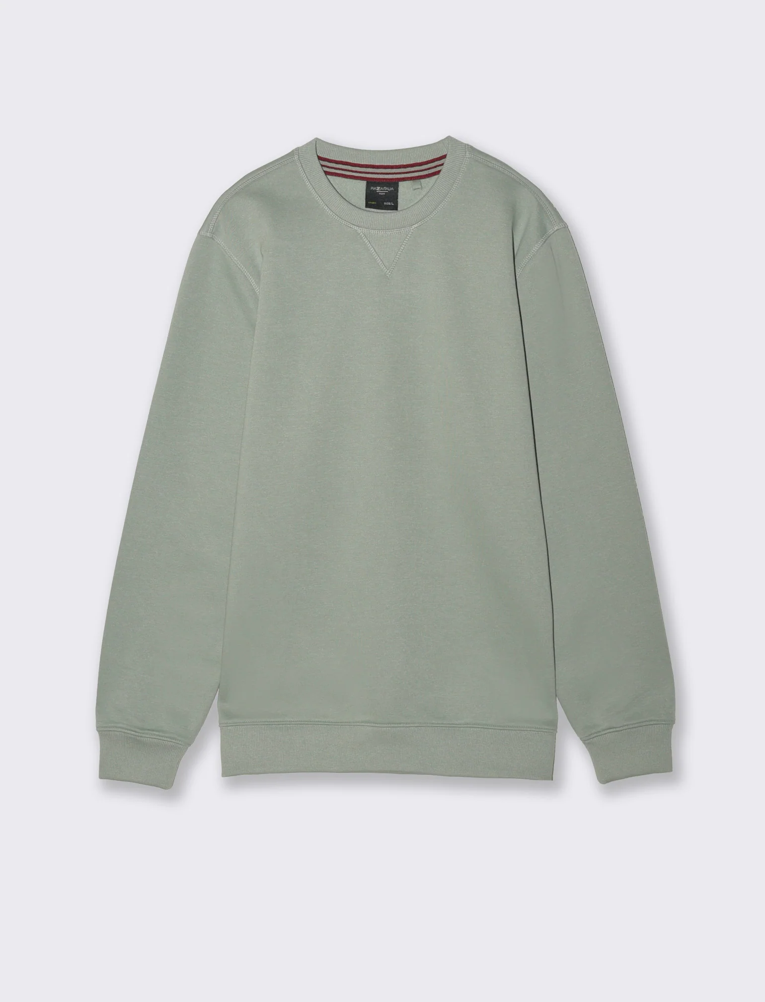 Felpa basic girocollo in misto cotone - Verde salvia