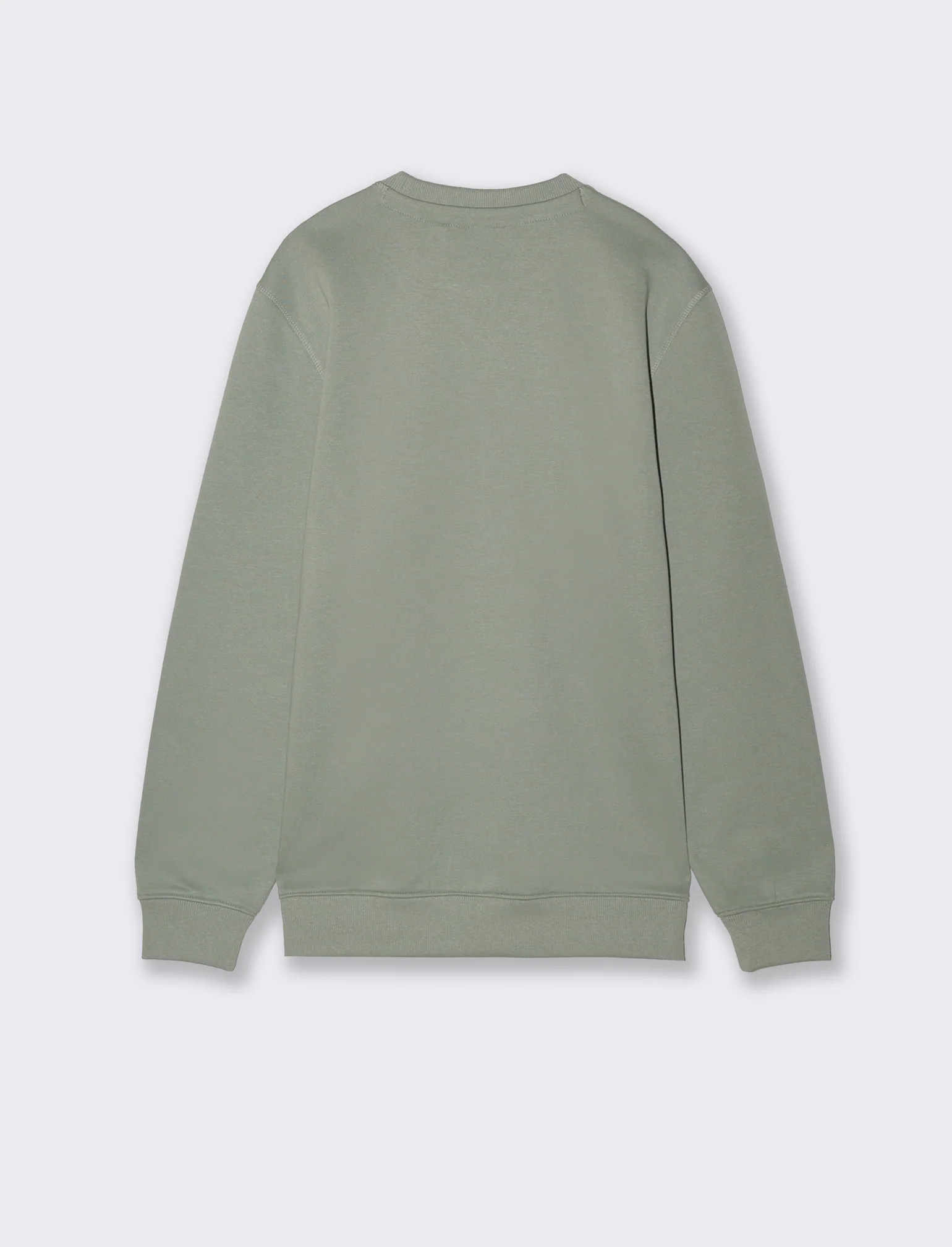 Felpa basic girocollo in misto cotone - Verde salvia - Image 2