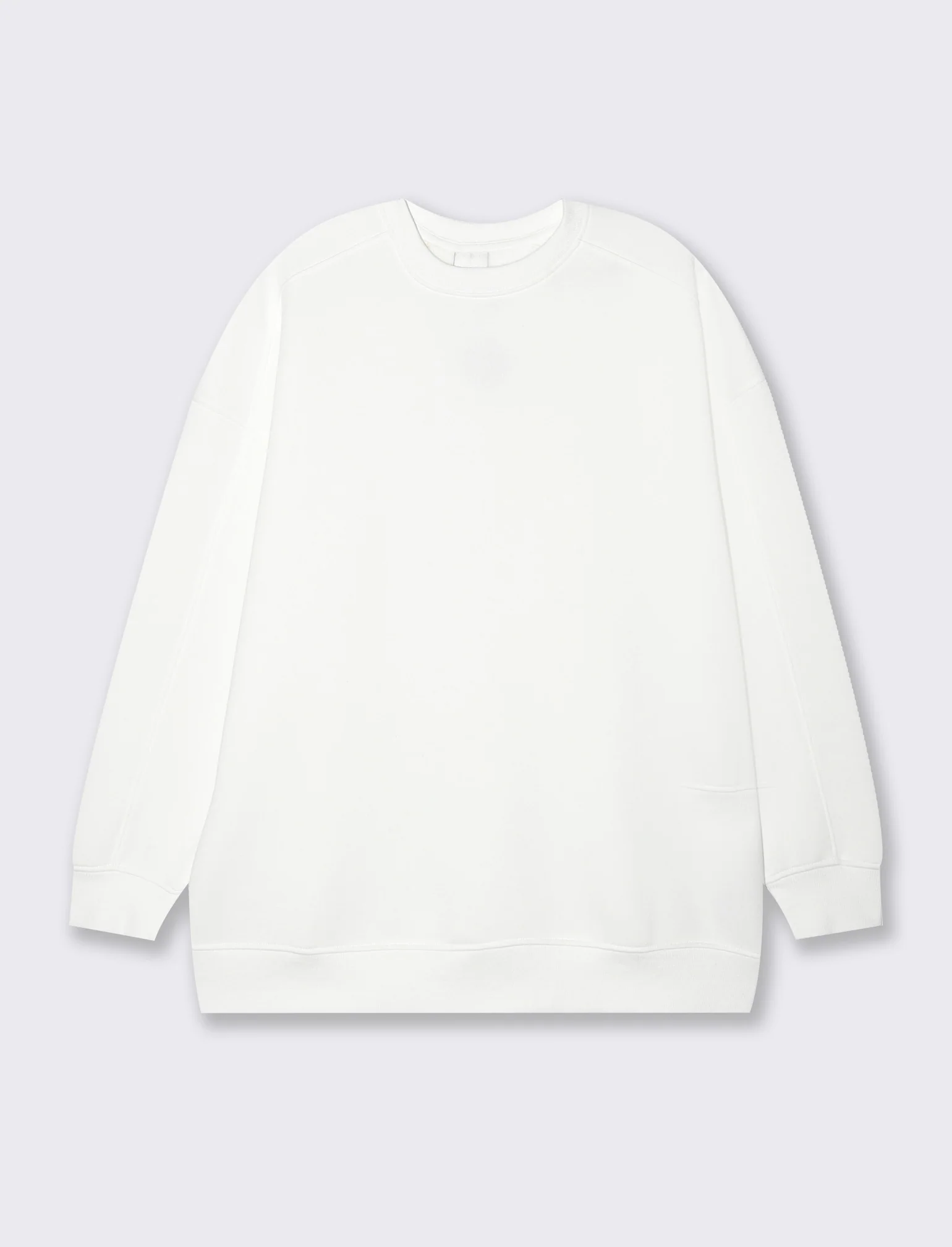 Felpa basic girocollo oversize da donna - Bianco latte - Image 4