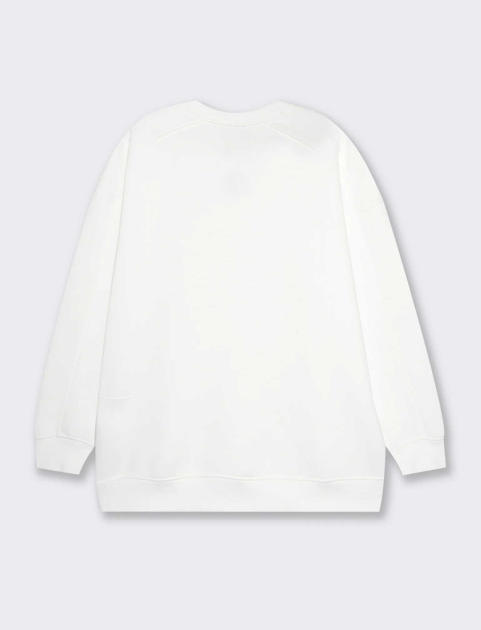Felpa basic girocollo oversize da donna - Bianco latte - Image 5