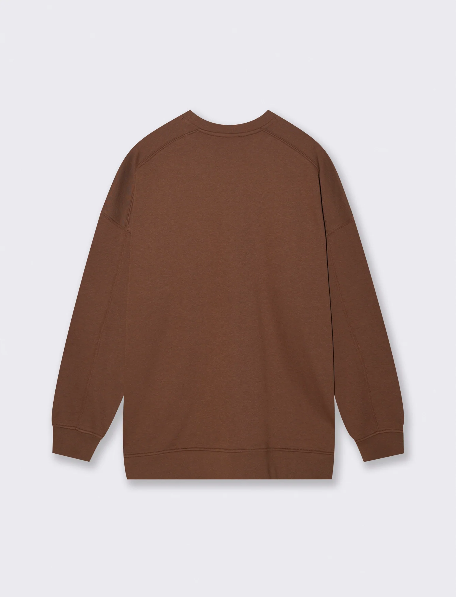 Felpa Basic Girocollo Oversize - Marrone cioccolato - Image 2