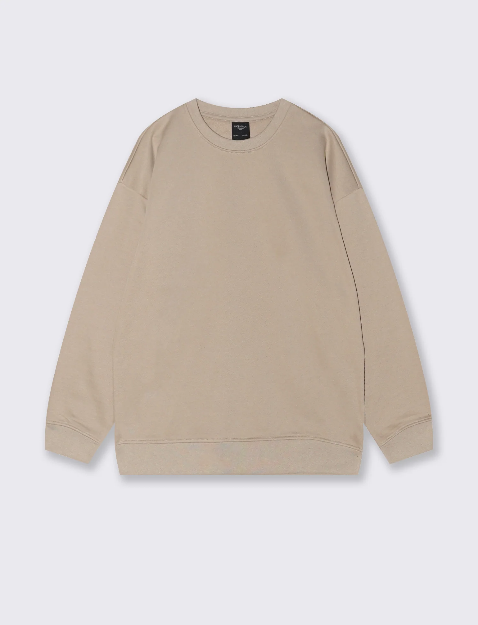 FELPA BASIC GIROCOLLO RELAXED FIT - Beige - Image 2
