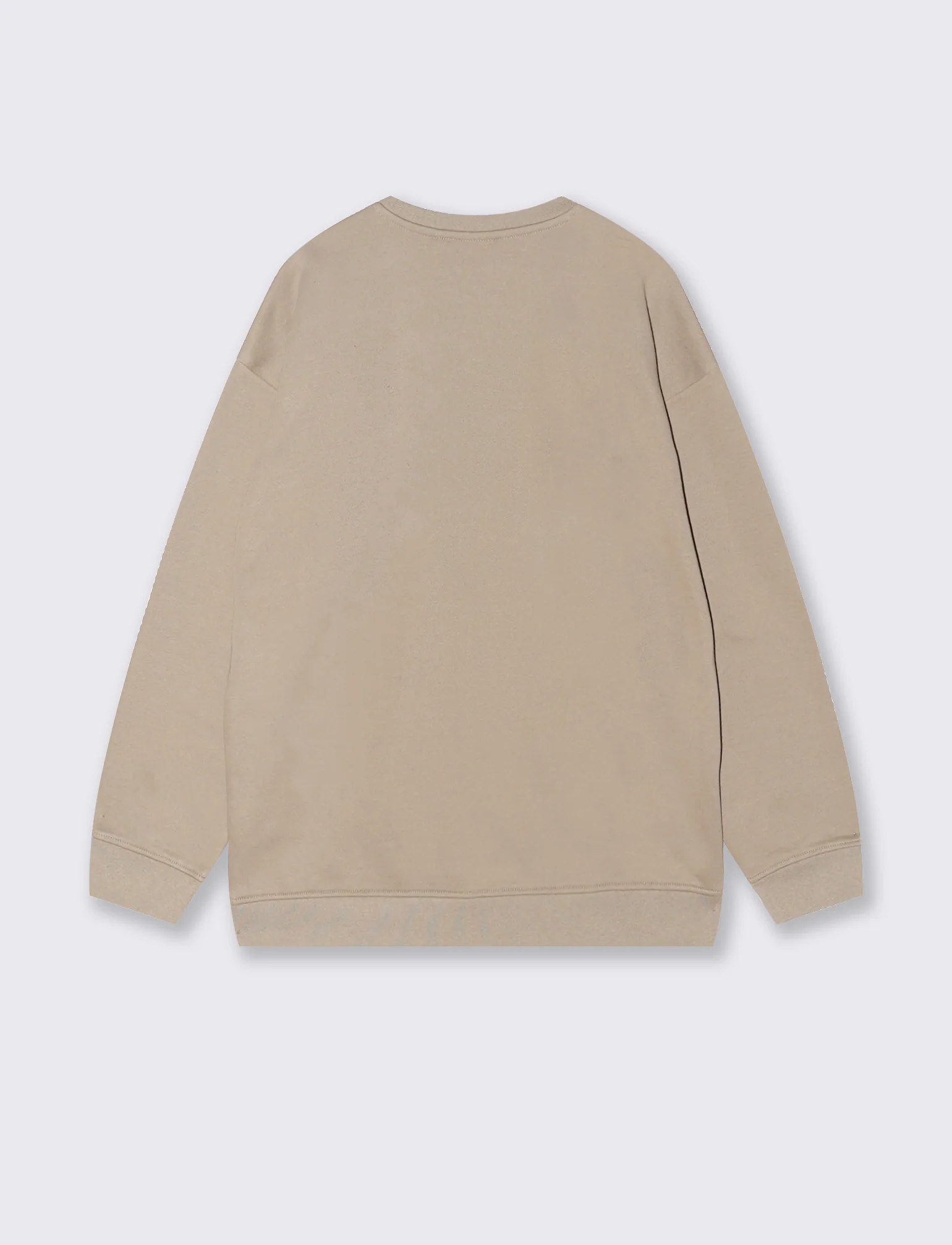 FELPA BASIC GIROCOLLO RELAXED FIT - Beige - Image 3