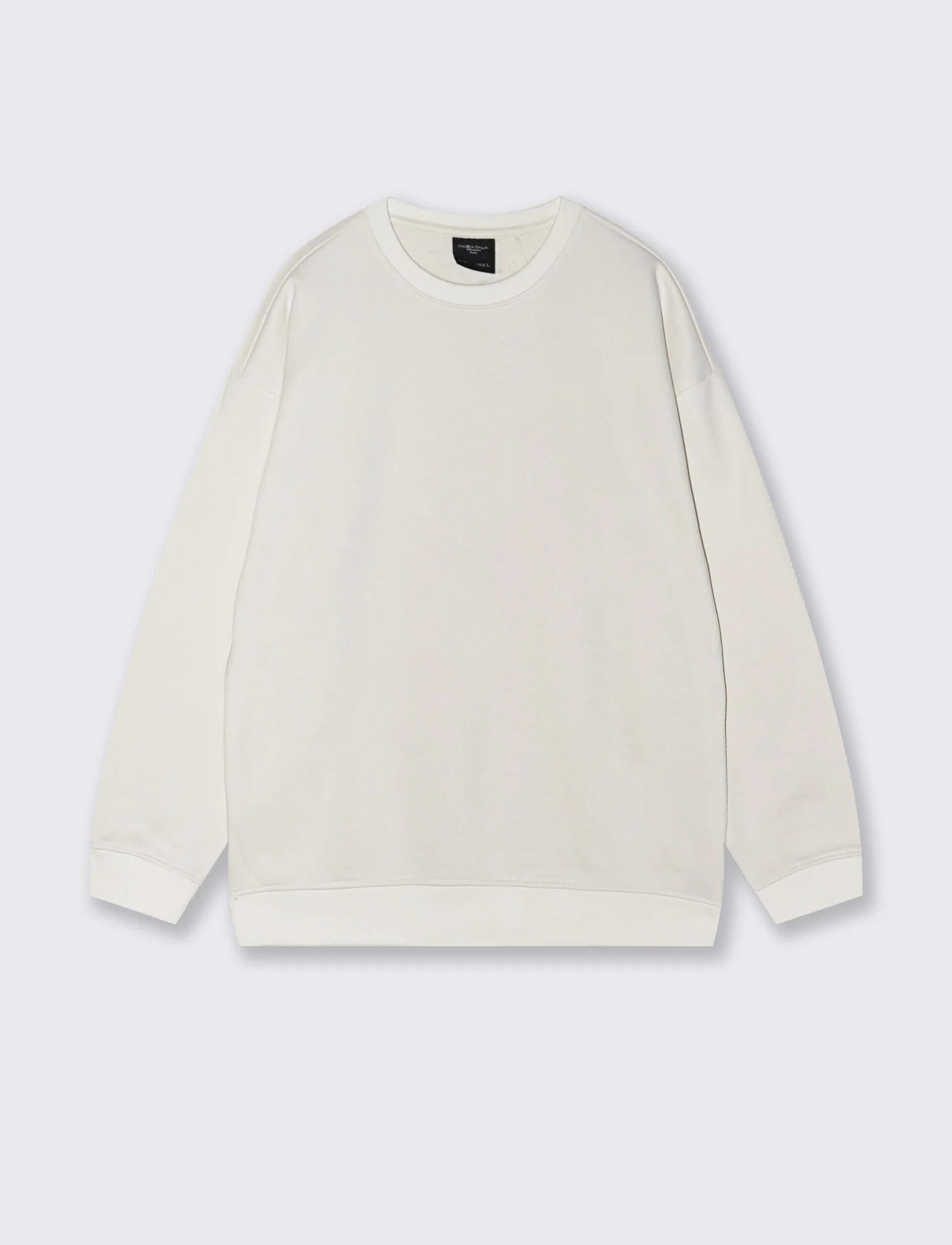 FELPA BASIC GIROCOLLO RELAXED FIT - Bianco - Image 2