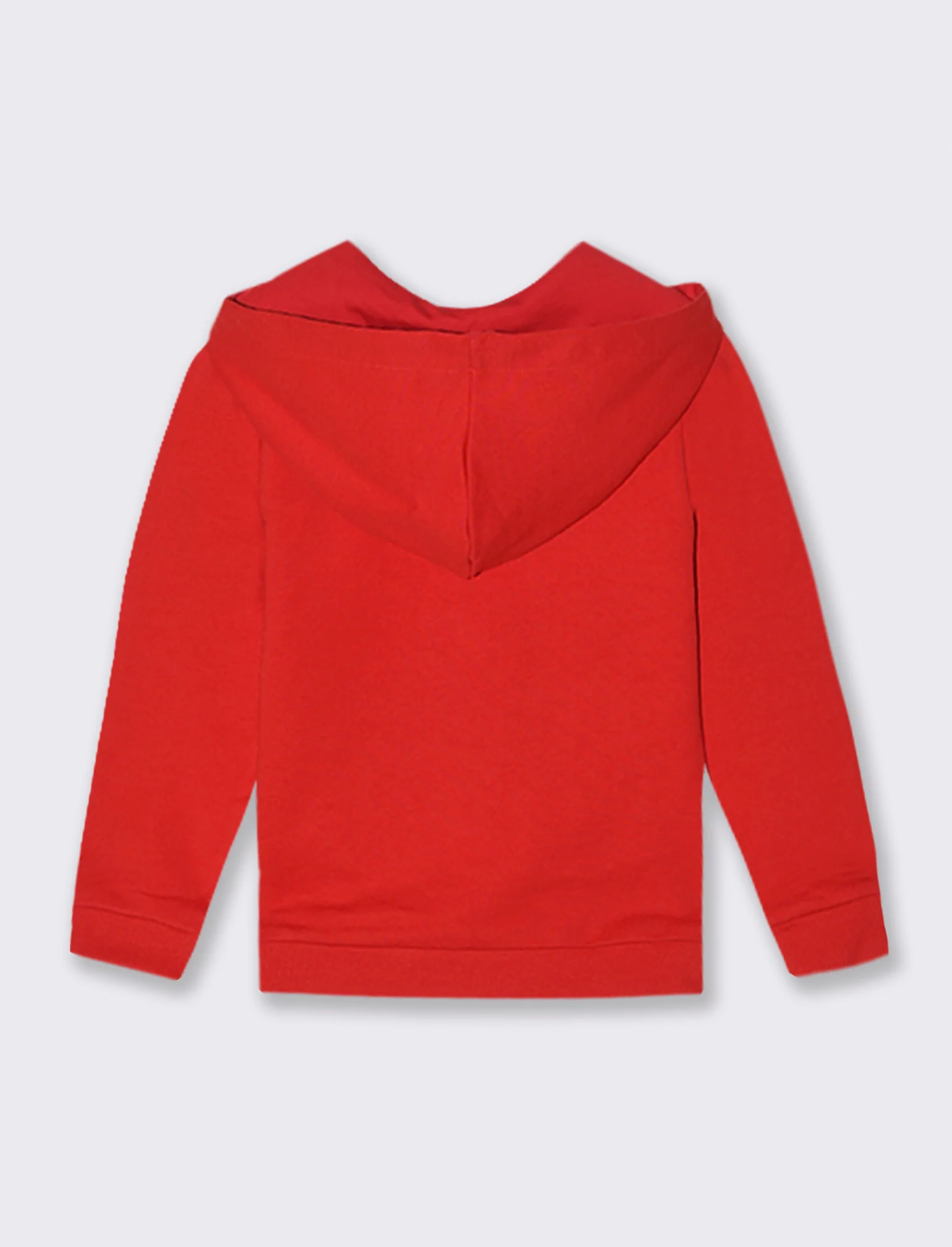 Felpa basica con cappuccio e stampa - Rosso - Image 2