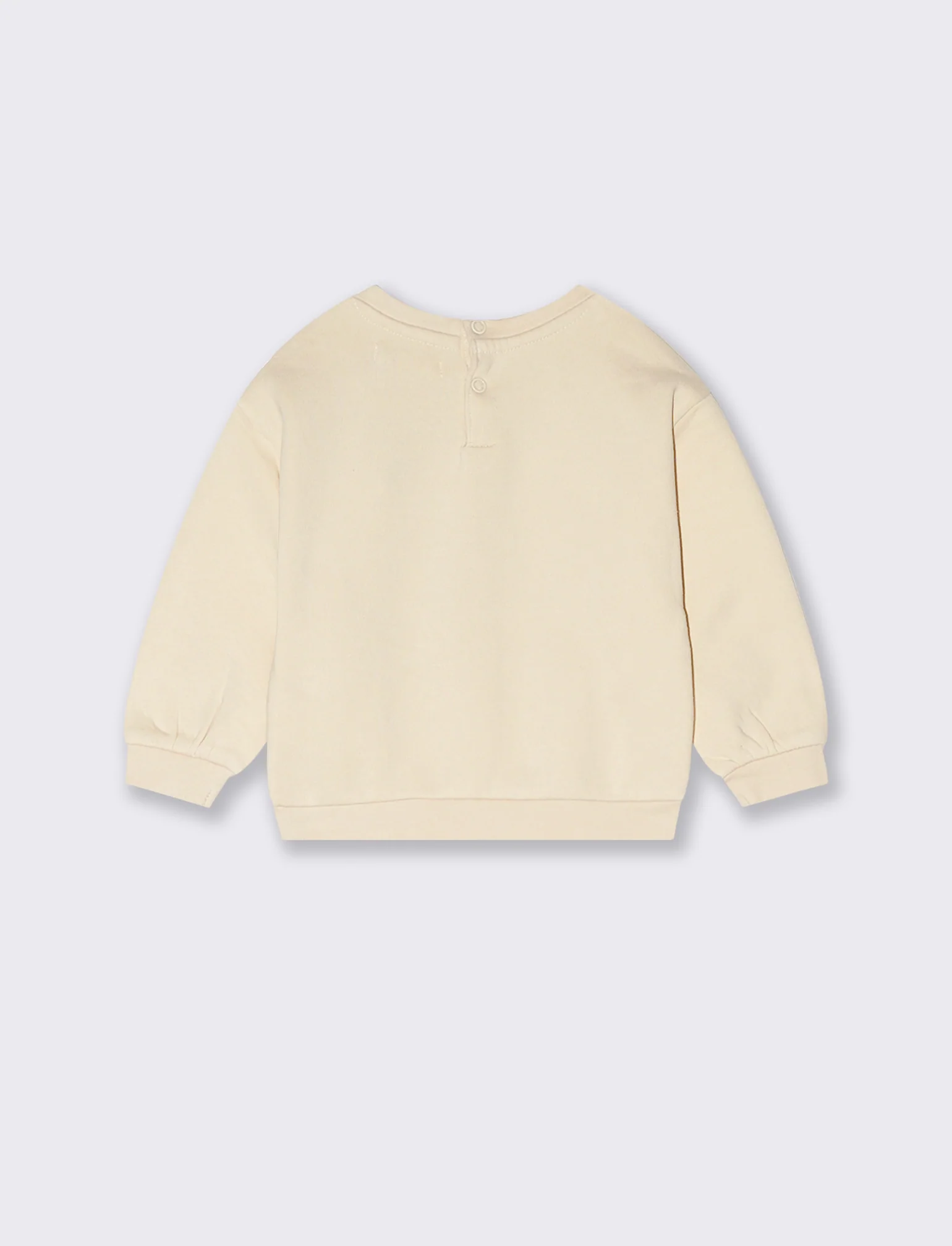 Felpa basica con stampa frontale - Beige - Image 2