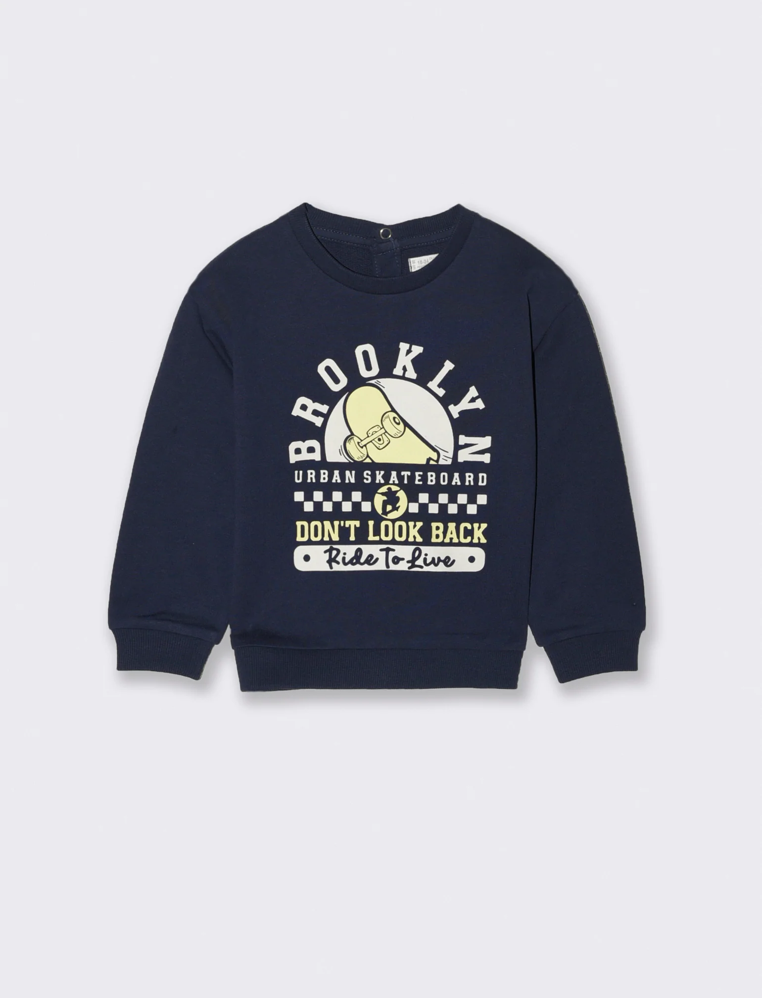Felpa basica con stampa frontale - Blu