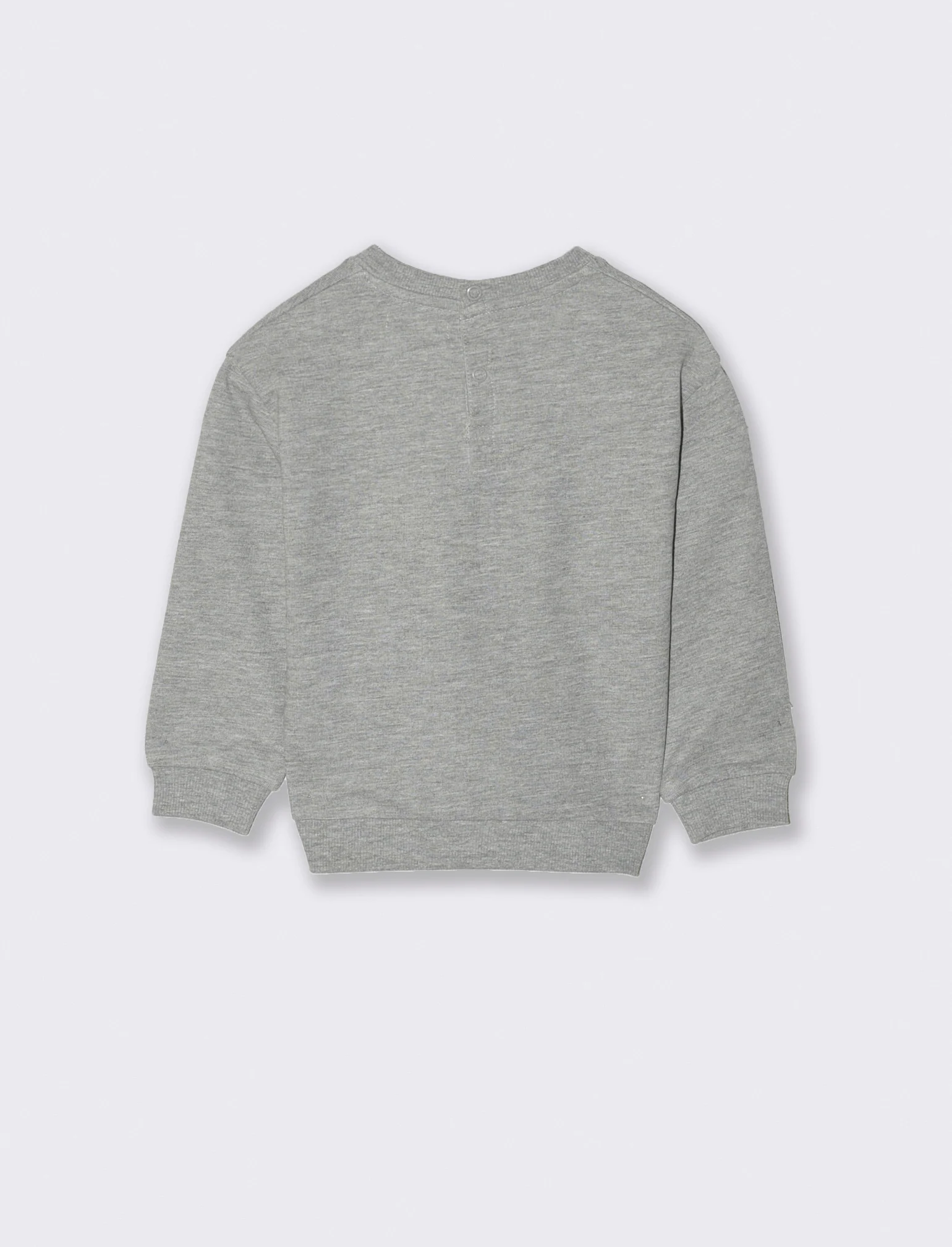Felpa basica con stampa frontale - Grigio mel. - Image 2