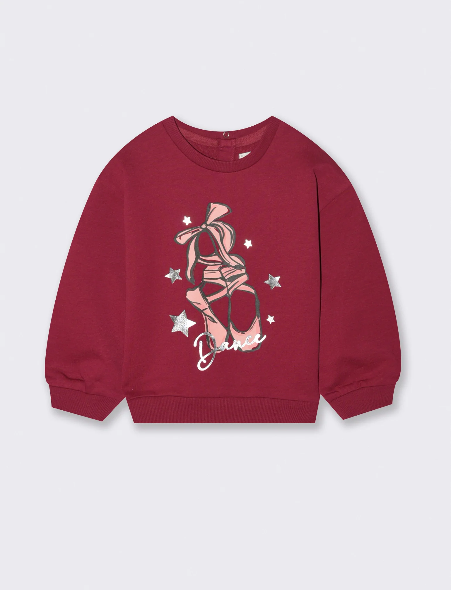 FELPA BASICA CON STAMPA - Rosso amarena