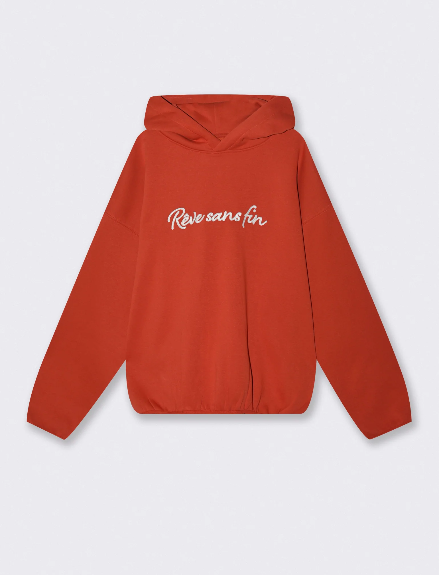 Felpa boxy con cappuccio e ricamo - Rosso - Image 5