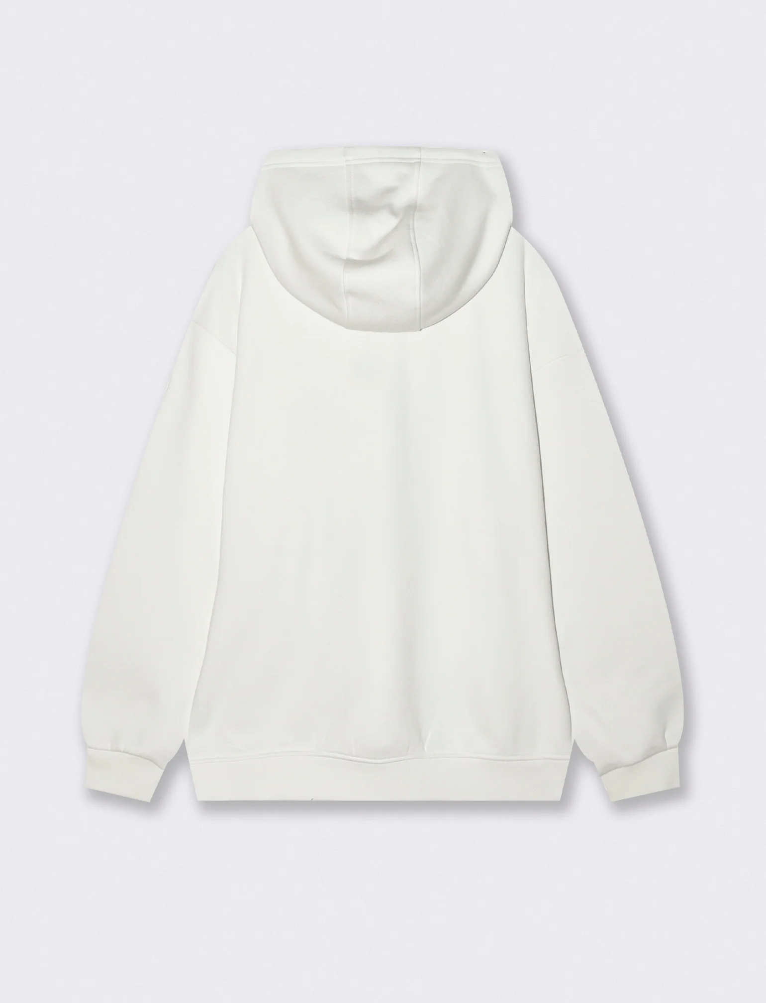 FELPA  BOXY FIT CON CAPPUCCIO E STAMPA - Beige ecru - Image 3