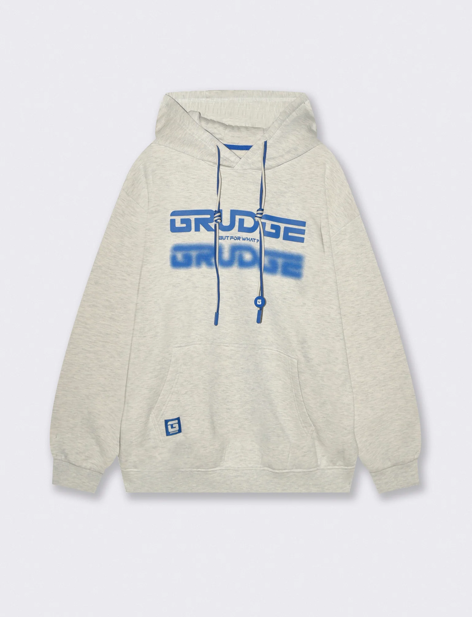 FELPA  BOXY FIT CON CAPPUCCIO E STAMPA - Grigio chiaro mel. - Image 2