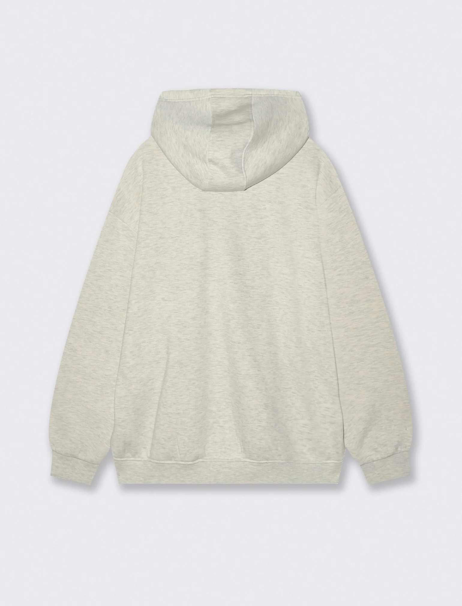 FELPA  BOXY FIT CON CAPPUCCIO E STAMPA - Grigio chiaro mel. - Image 3