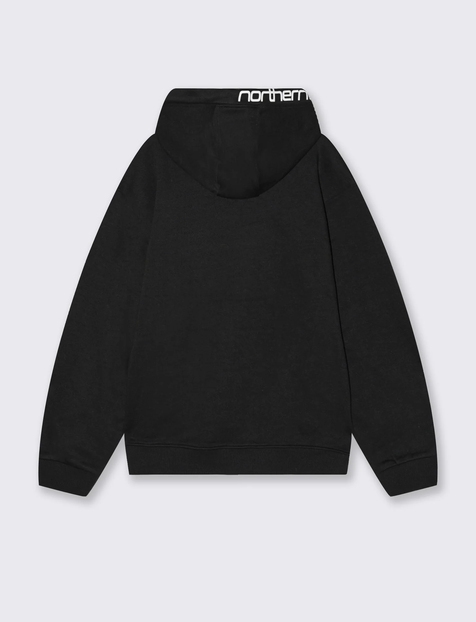 FELPA BOXY FIT CON CAPPUCCIO E STAMPA - Nero - Image 2