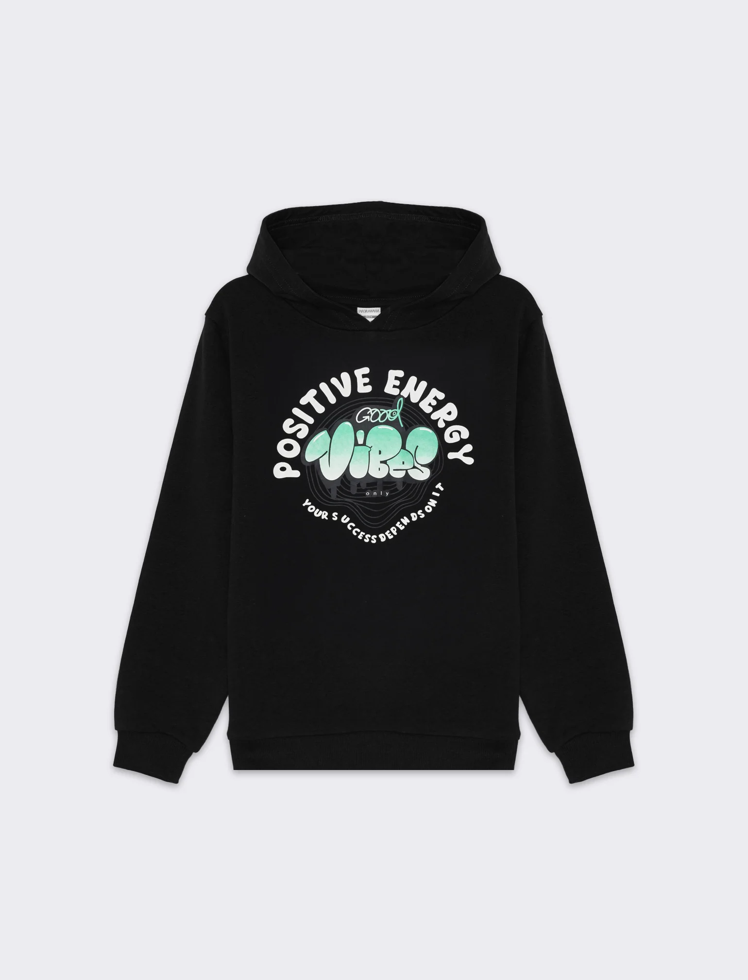 Felpa chiusa con cappuccio da bambino - Nero