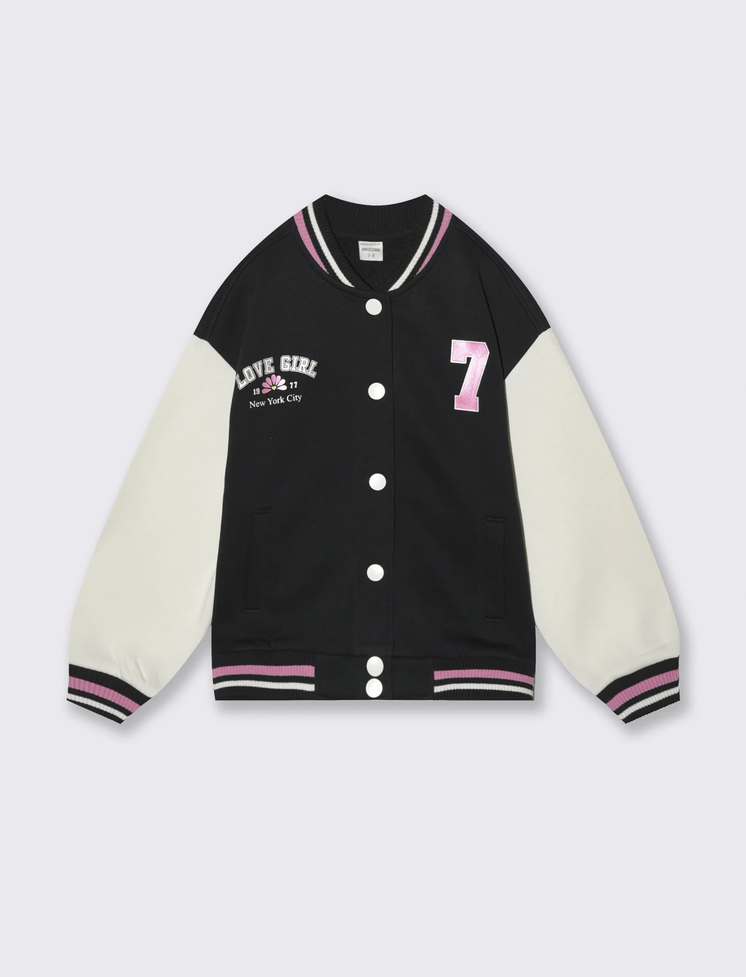 Felpa college per bambina alla moda - Nero