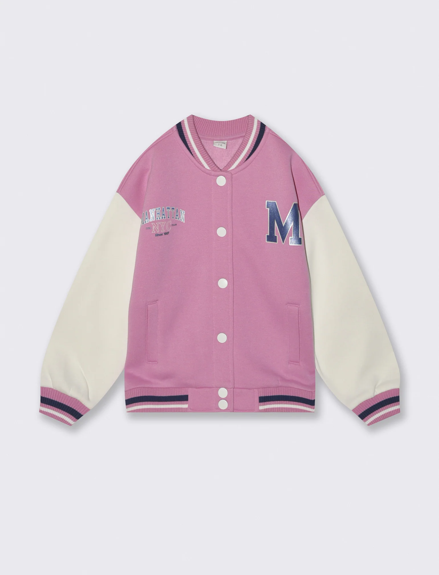 Felpa college per bambina alla moda - Rosa candy
