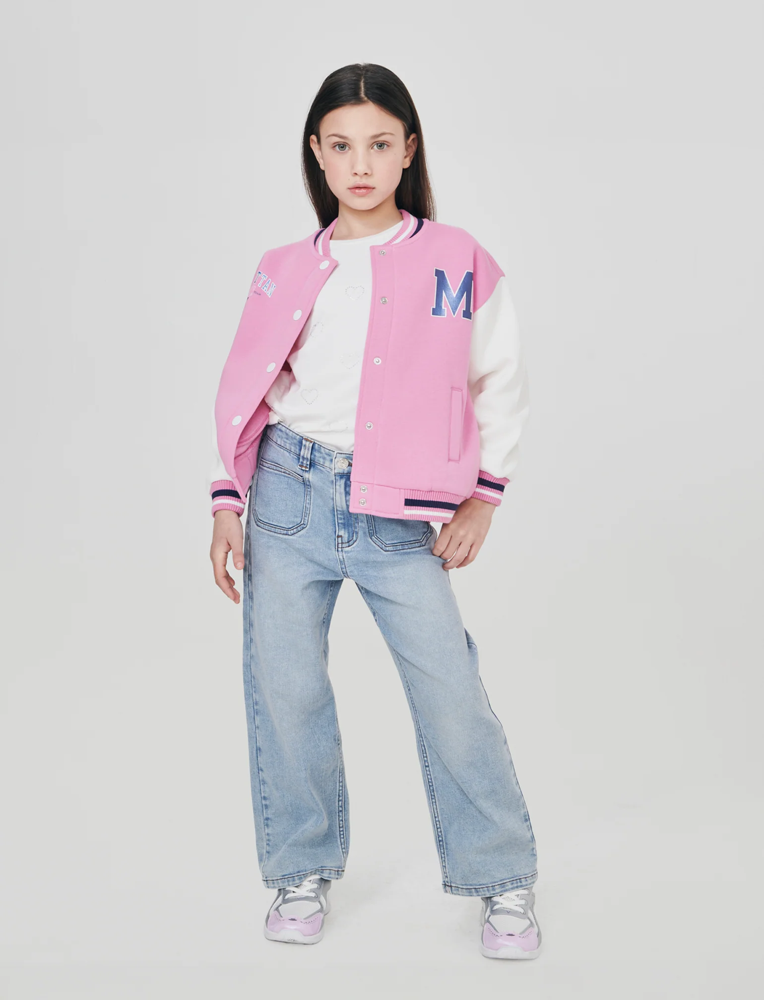 Felpa college per bambina alla moda - Rosa candy - Image 3