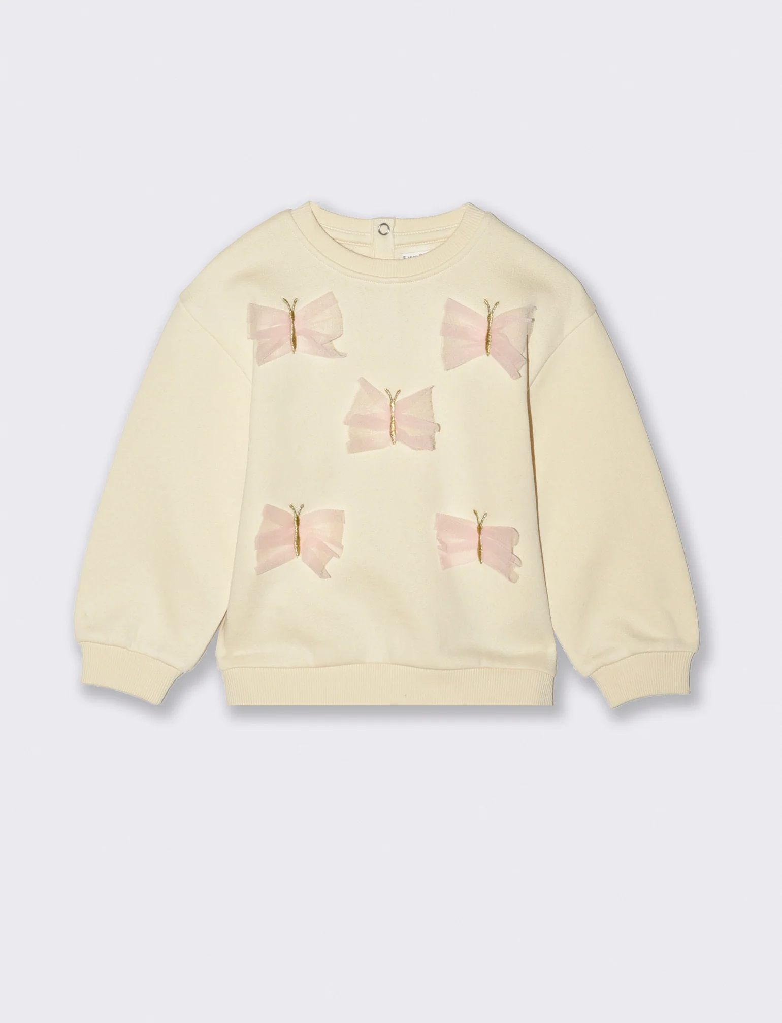 Felpa con applicazioni in tulle - Beige - Image 2
