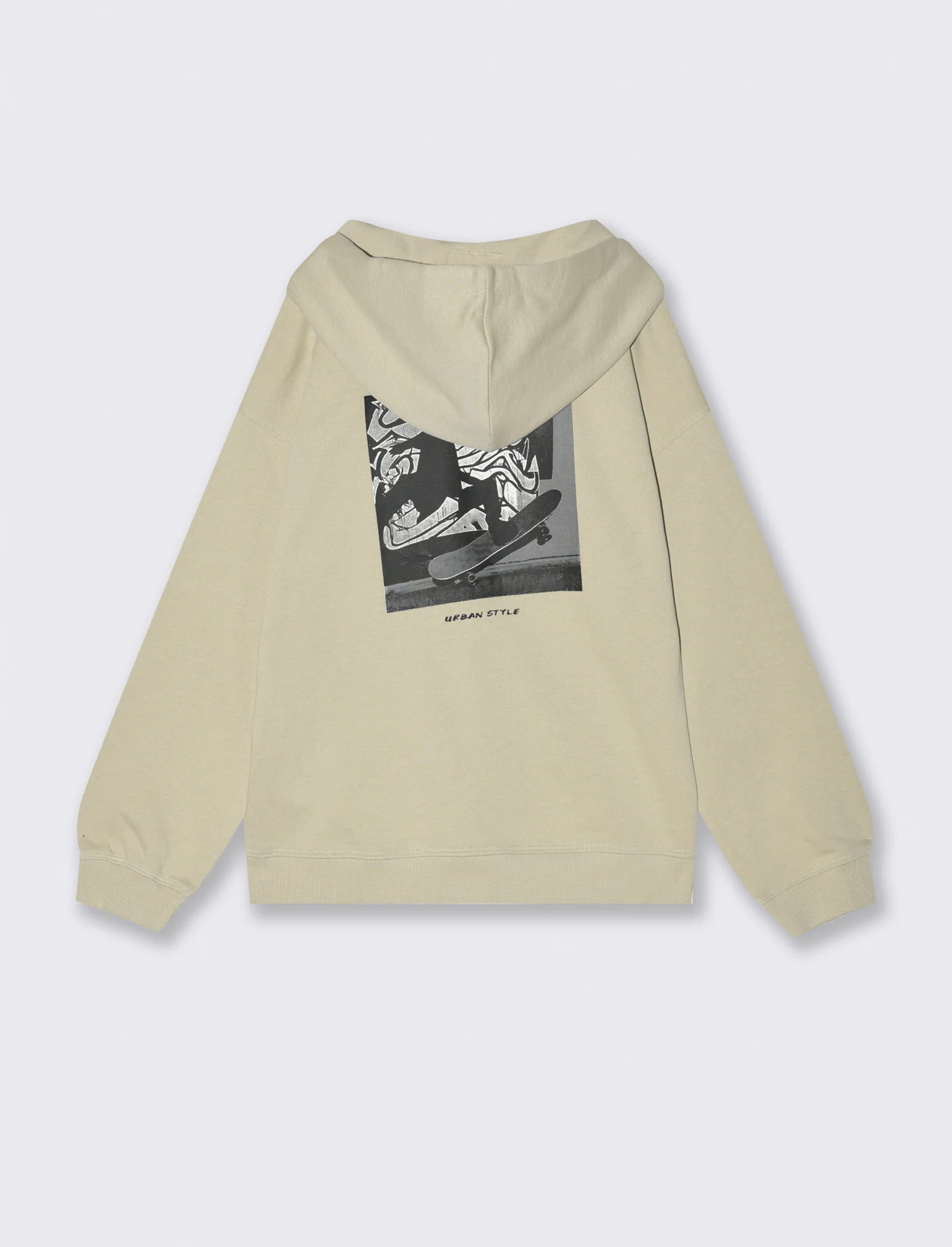 FELPA CON CAPPUCCIO - Beige - Image 3