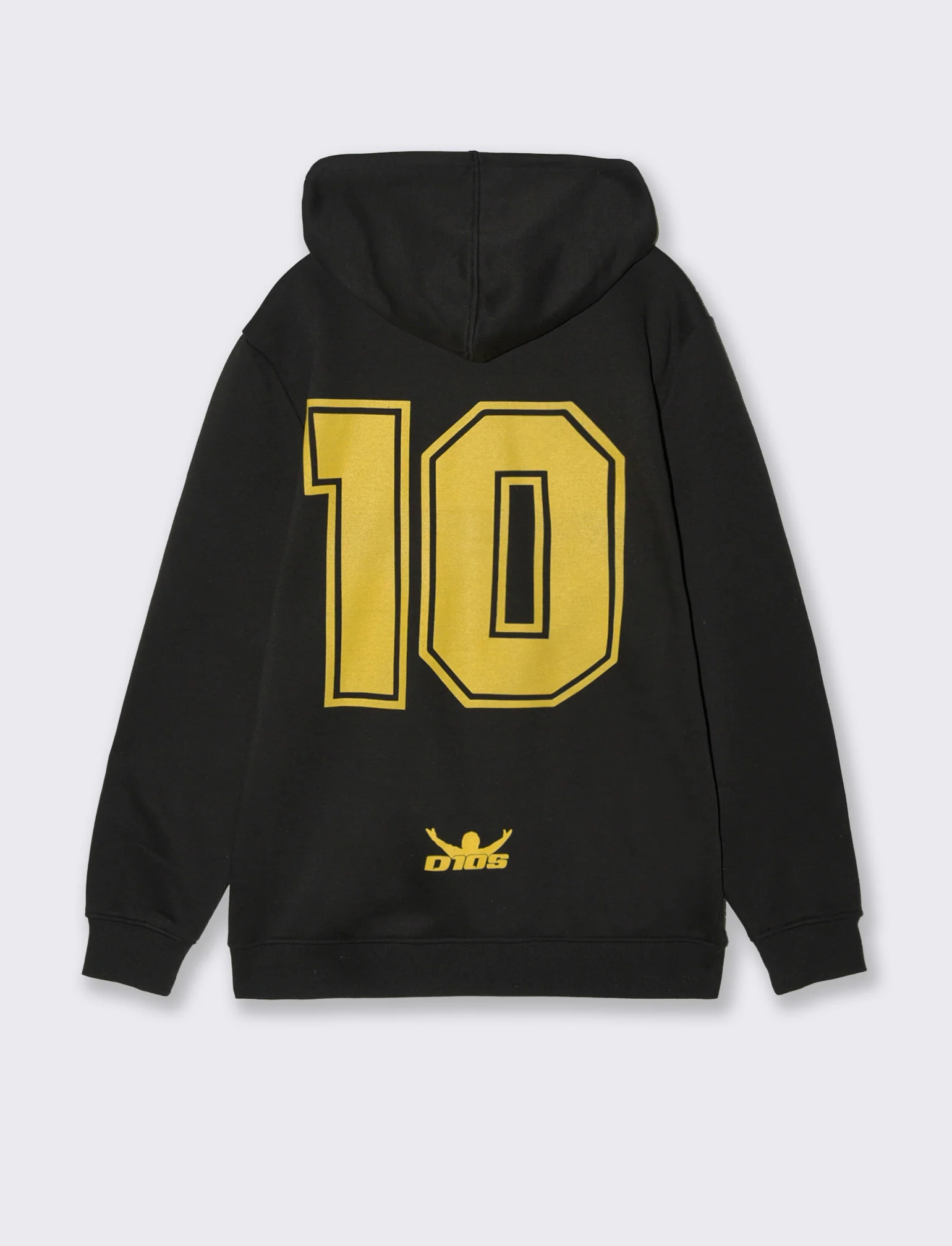 FELPA CON CAPPUCCIO, CERNIERA E STAMPE DIOS - Nero giallo - Image 3