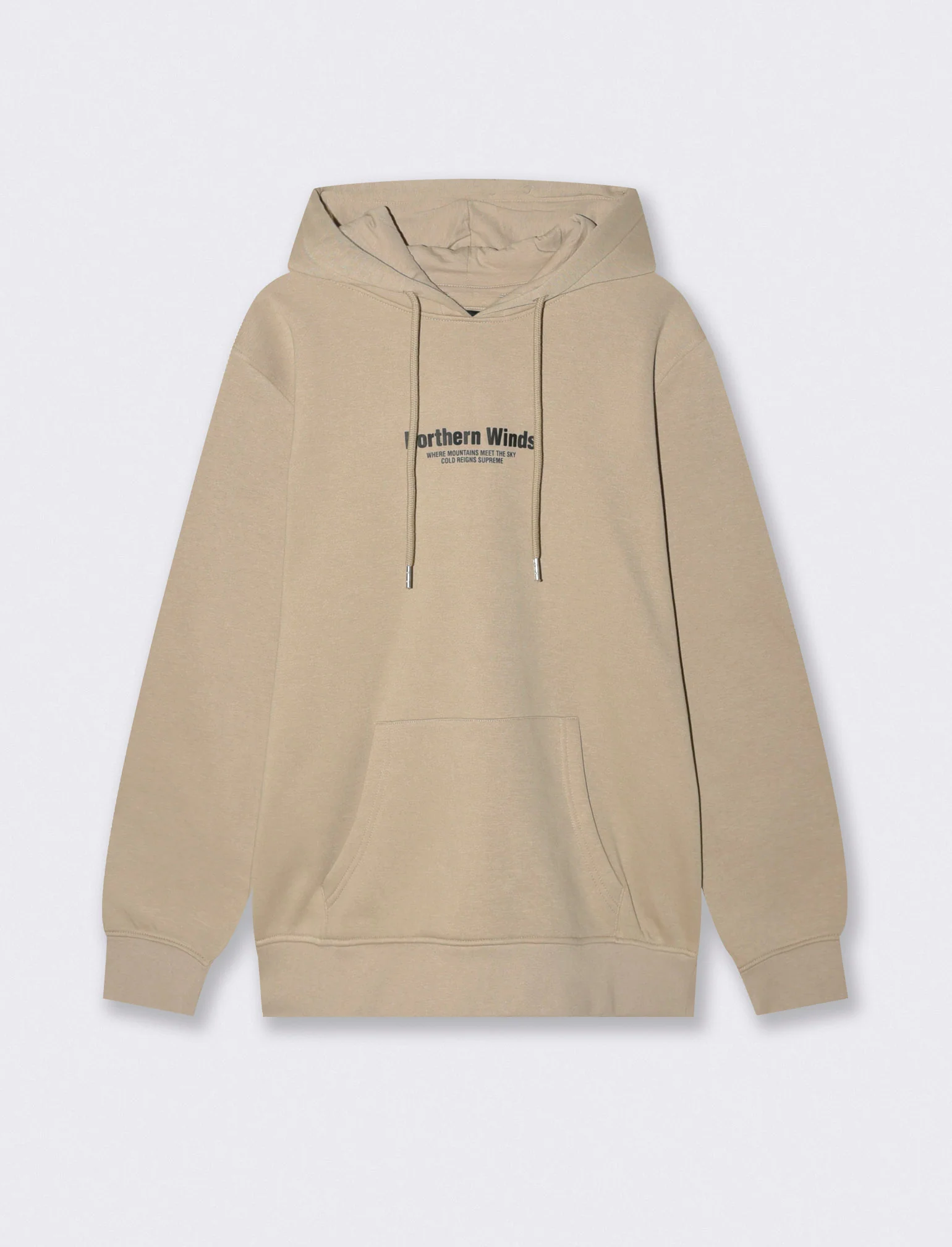 FELPA CON CAPPUCCIO E STAMPA A RILIEVO - Beige - Image 2