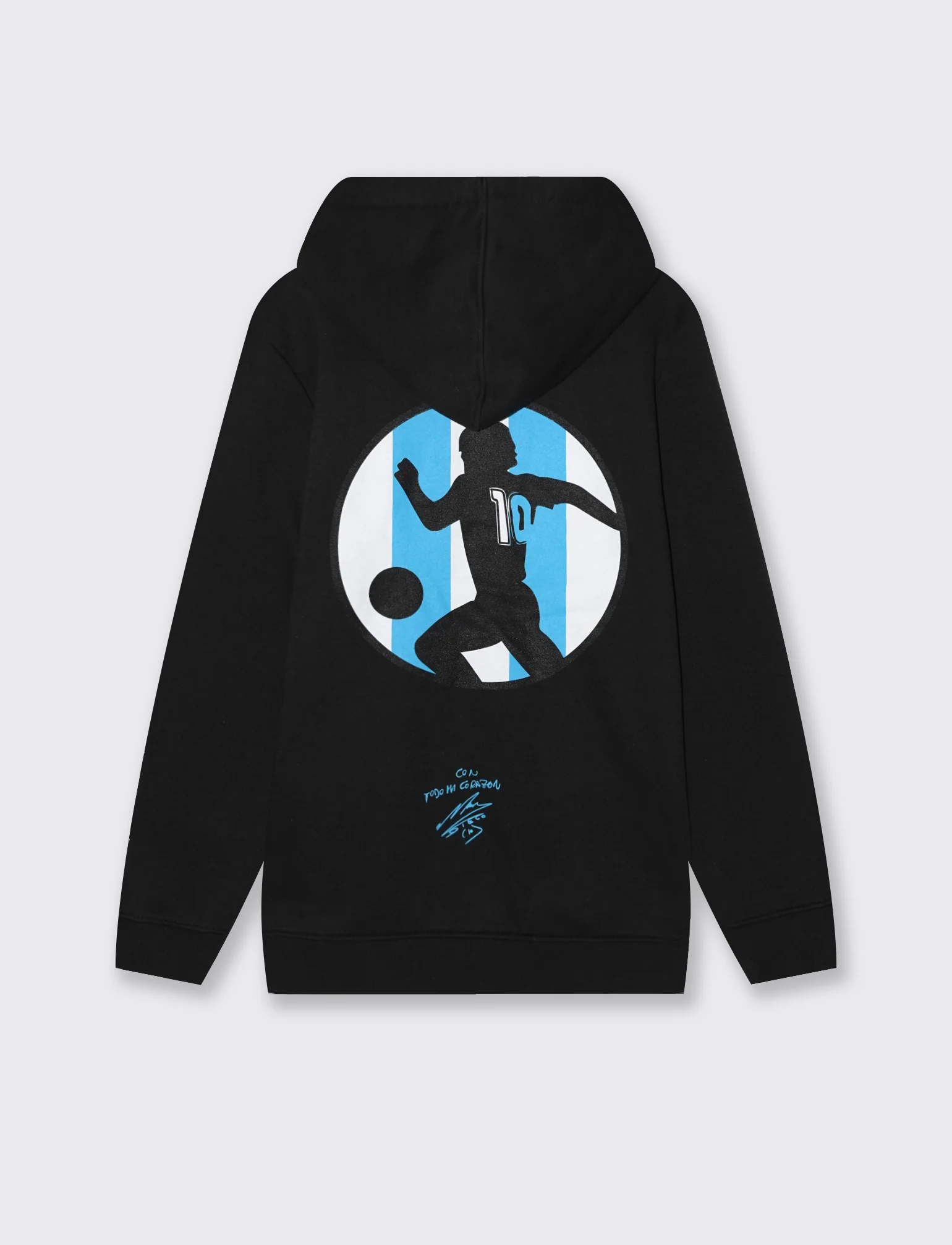FELPA CON CAPPUCCIO E STAMPE DIOS - Nero-blu - Image 2