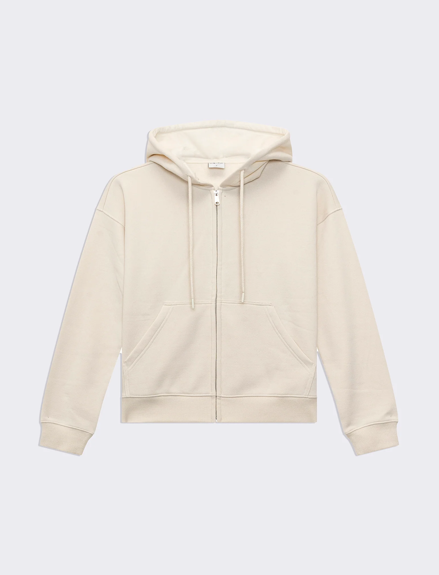 Felpa con cappuccio e zip da donna - Avorio
