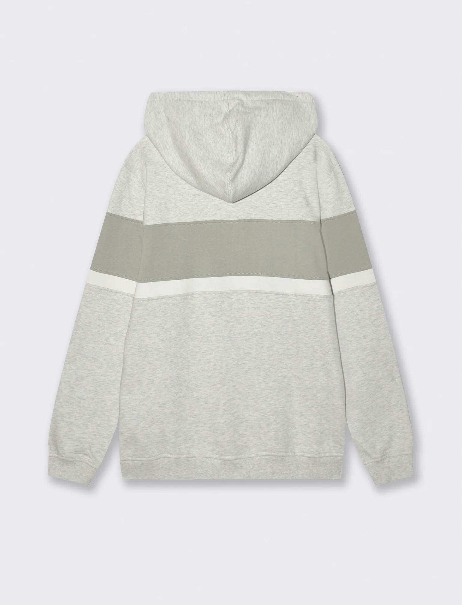 FELPA CON CAPPUCCIO FASCIA CONTRASTO - Grigio mel. - Image 2