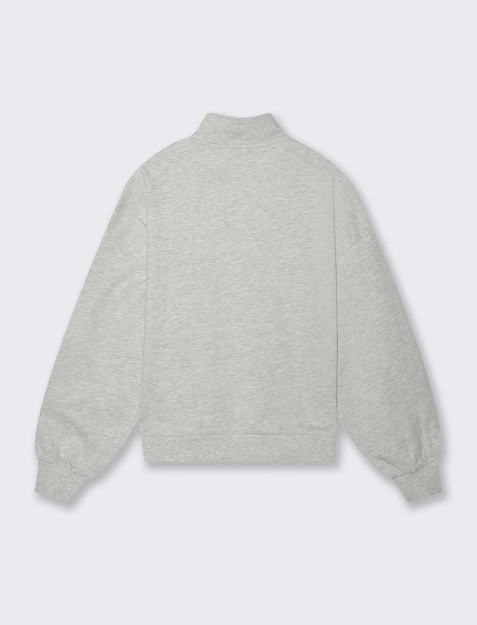 FELPA CON SCOLLO SERAFICO CON ZIP - Grigio chiaro mel. - Image 2