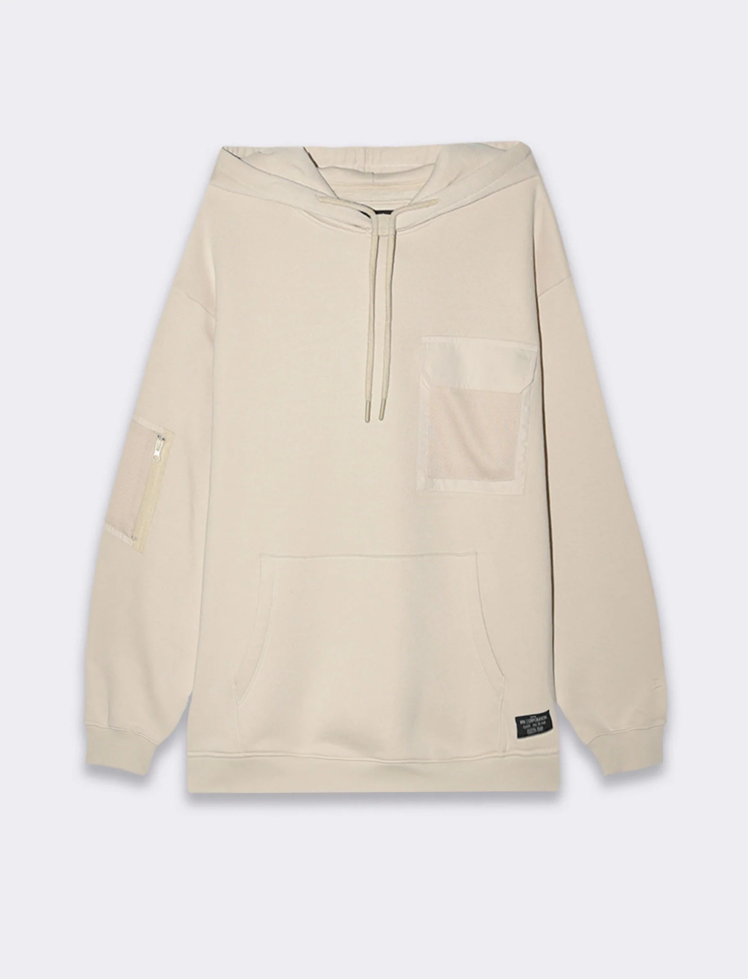 Felpa con stampe e cappuccio da uomo - Beige ecru - Image 4
