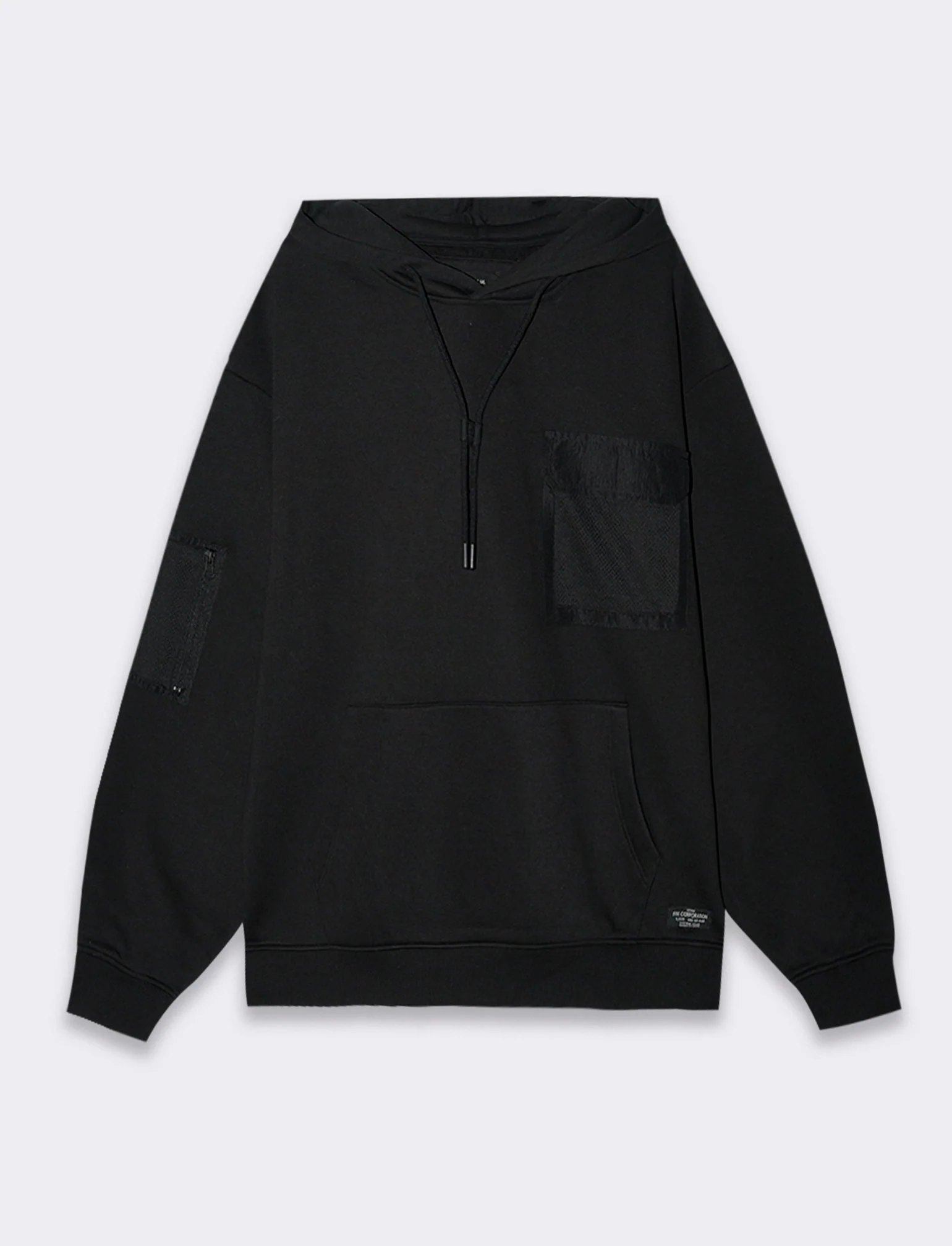 Felpa con stampe e cappuccio da uomo - Nero - Image 4