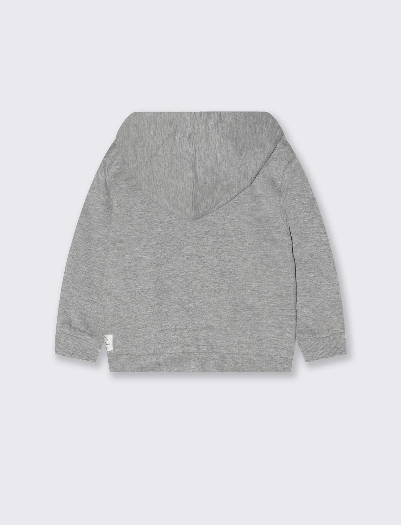 Felpa con zip, cappuccio e tascone - Grigio mel. - Image 2