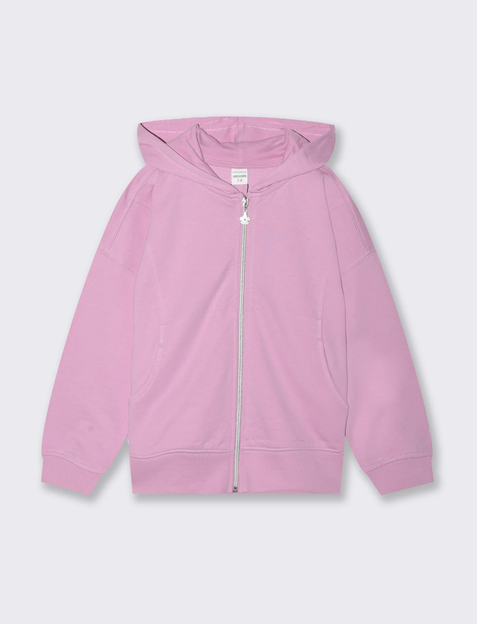 Felpa con zip da bambina - Rosa