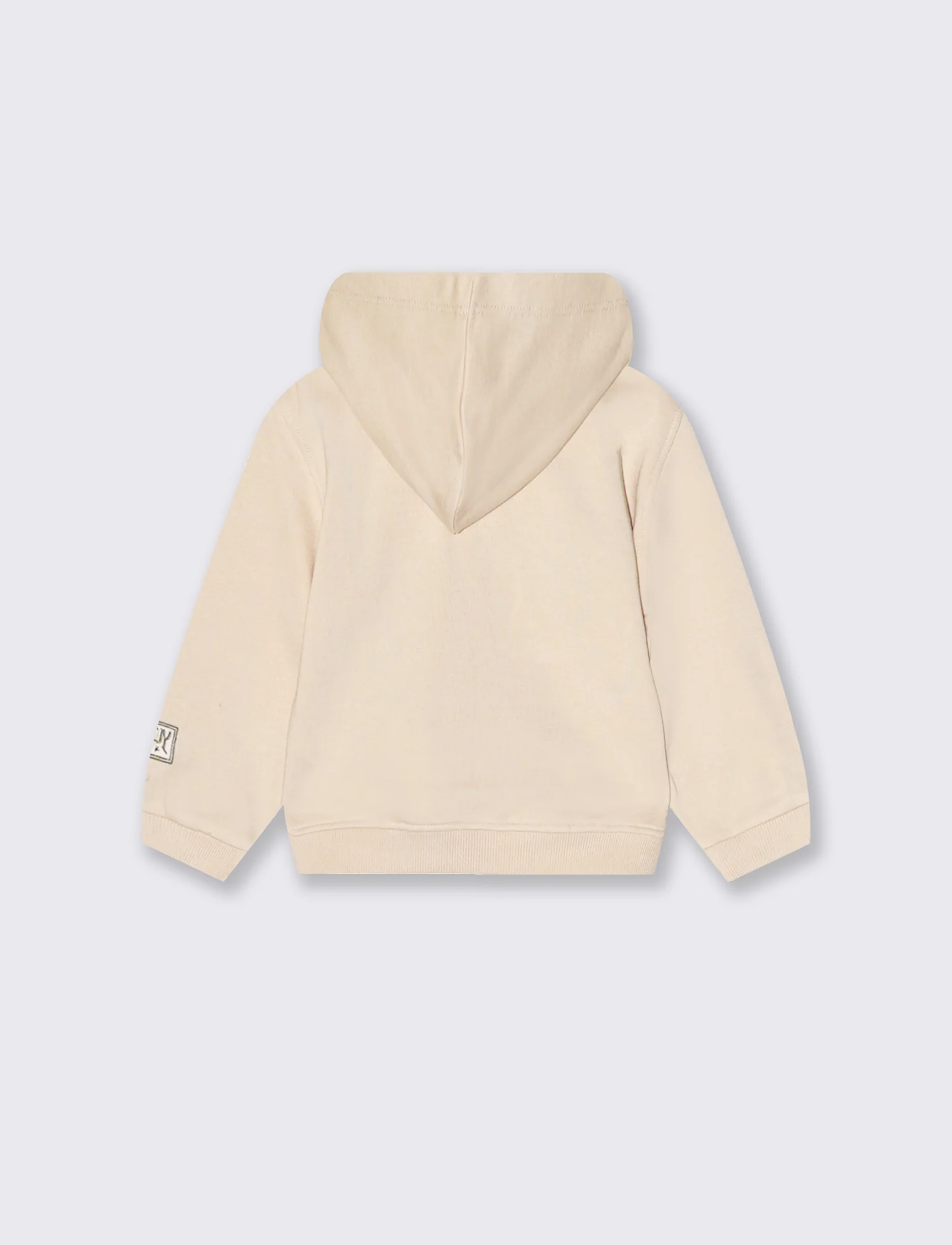 Felpa con zip e applicazione - Beige - Image 2