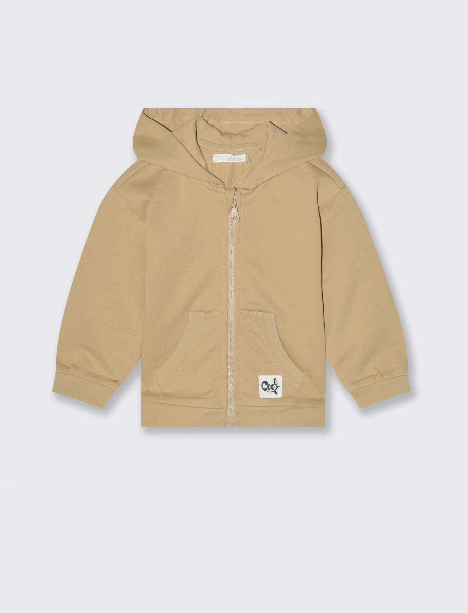 Felpa con zip e cappuccio - Beige