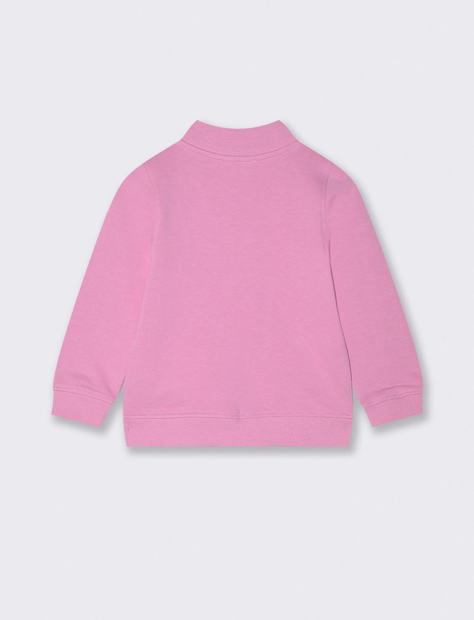 Felpa con zip e collo alto in cotone - Rosa candy - Image 2