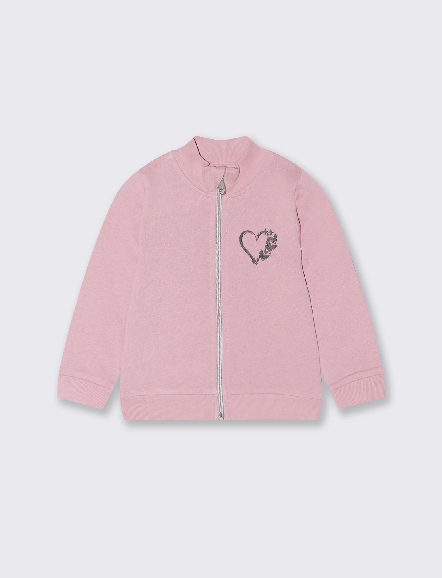 FELPA CON ZIP E COLLO ALTO - Rosa