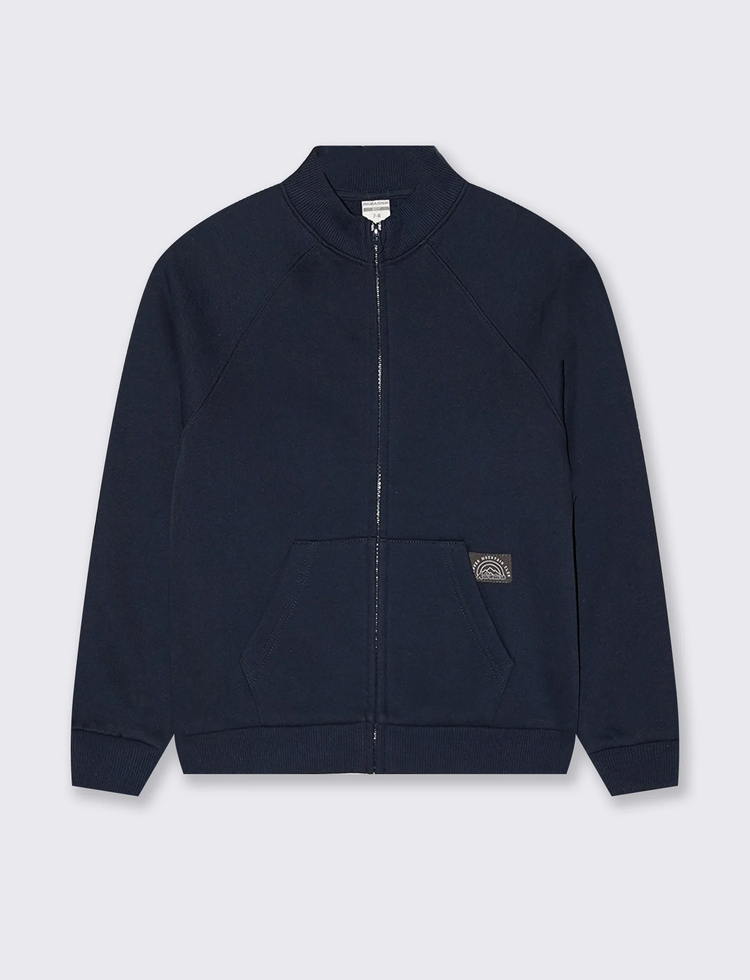 Felpa con zip e tascone frontale - Blu