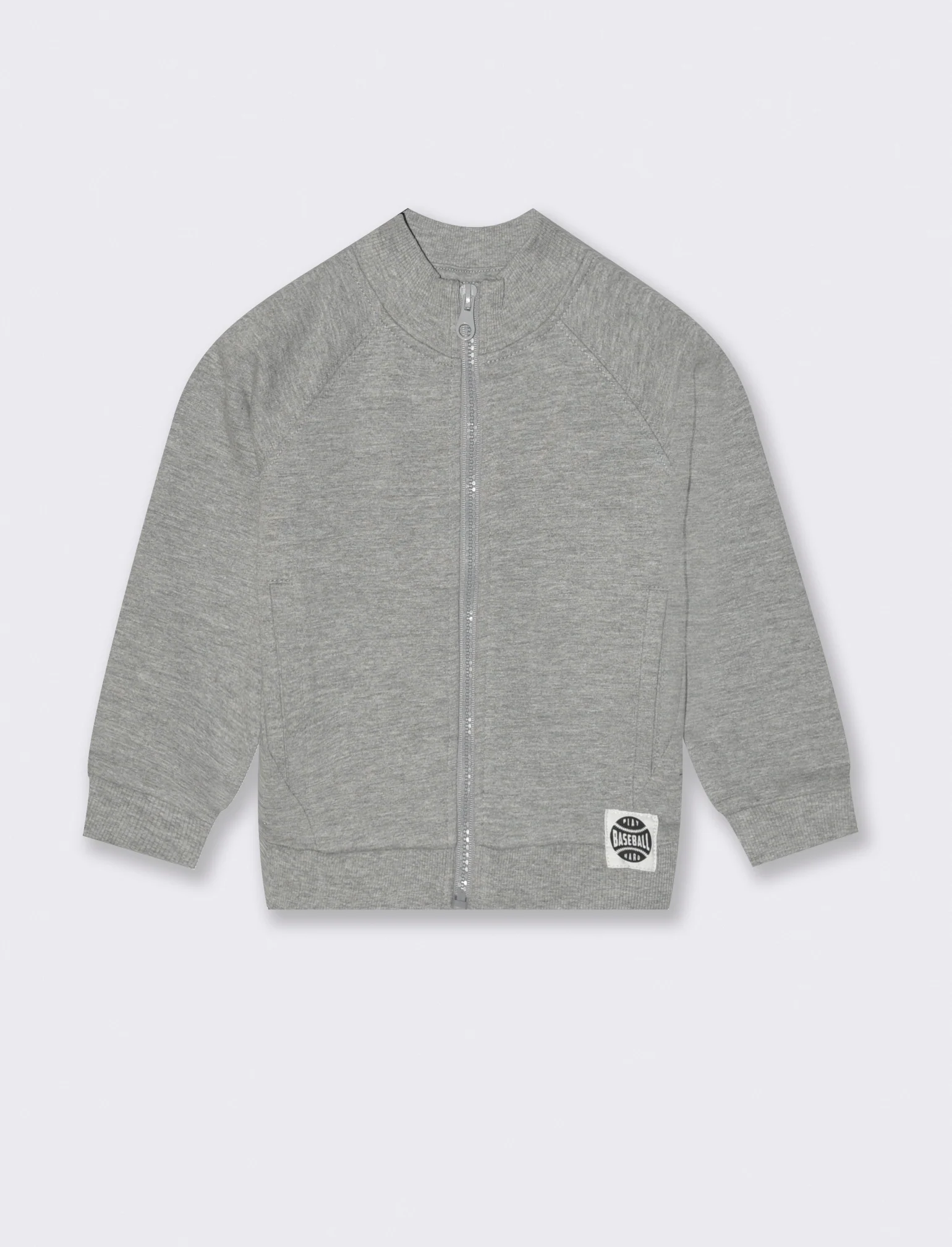 Felpa con zip frontale - Grigio mel.