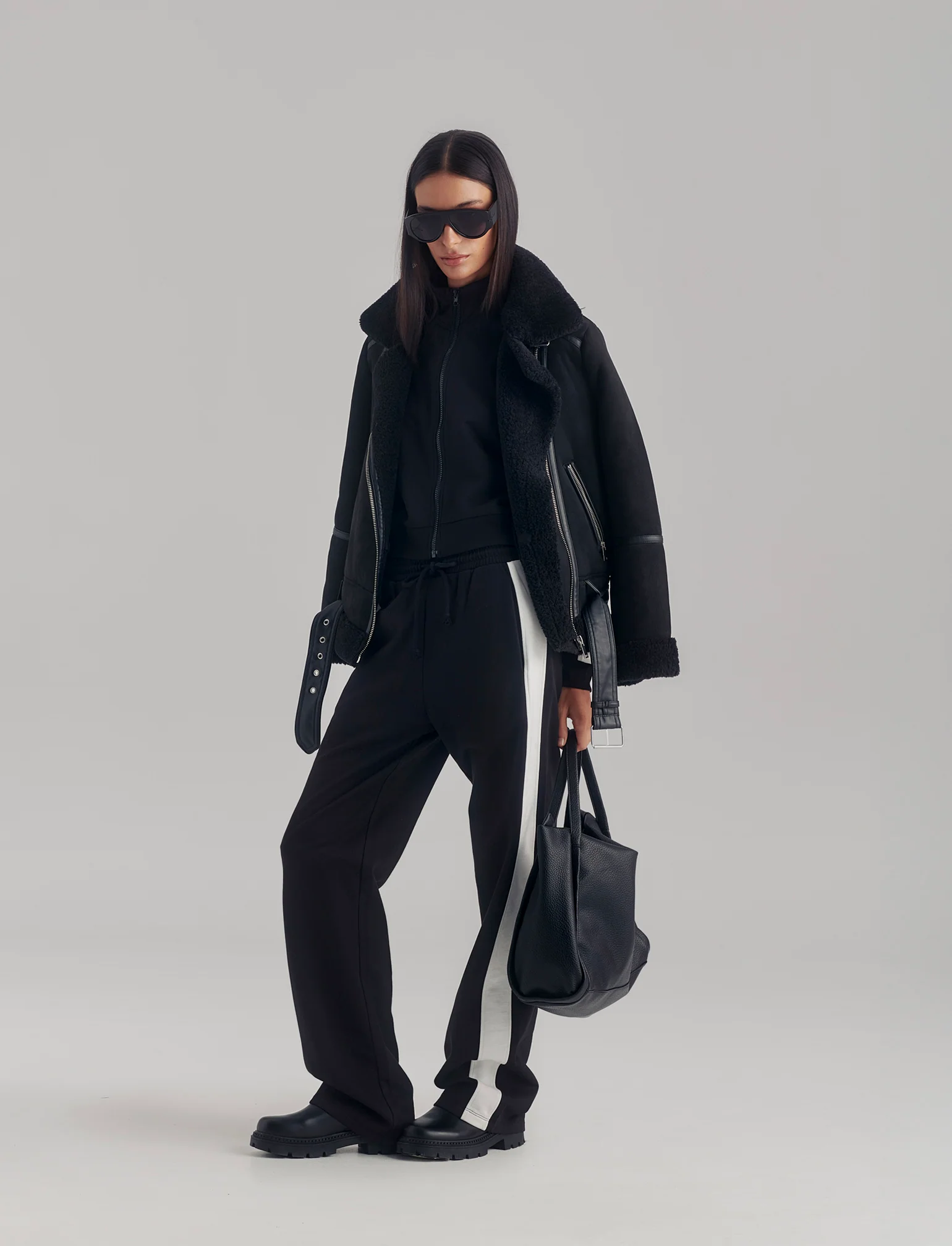 FELPA CON ZIP - Nero - Image 4