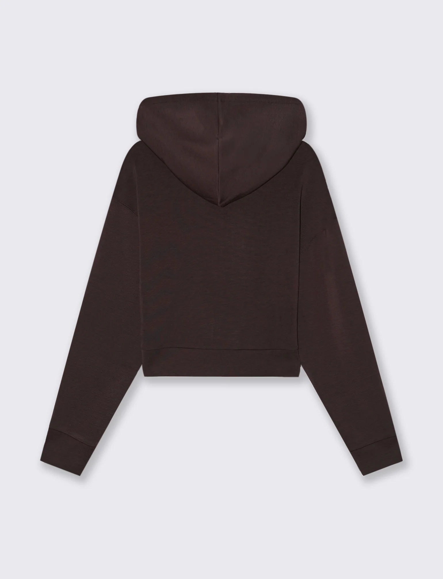 Felpa Crop con Cappuccio e Zip - Moro - Image 2