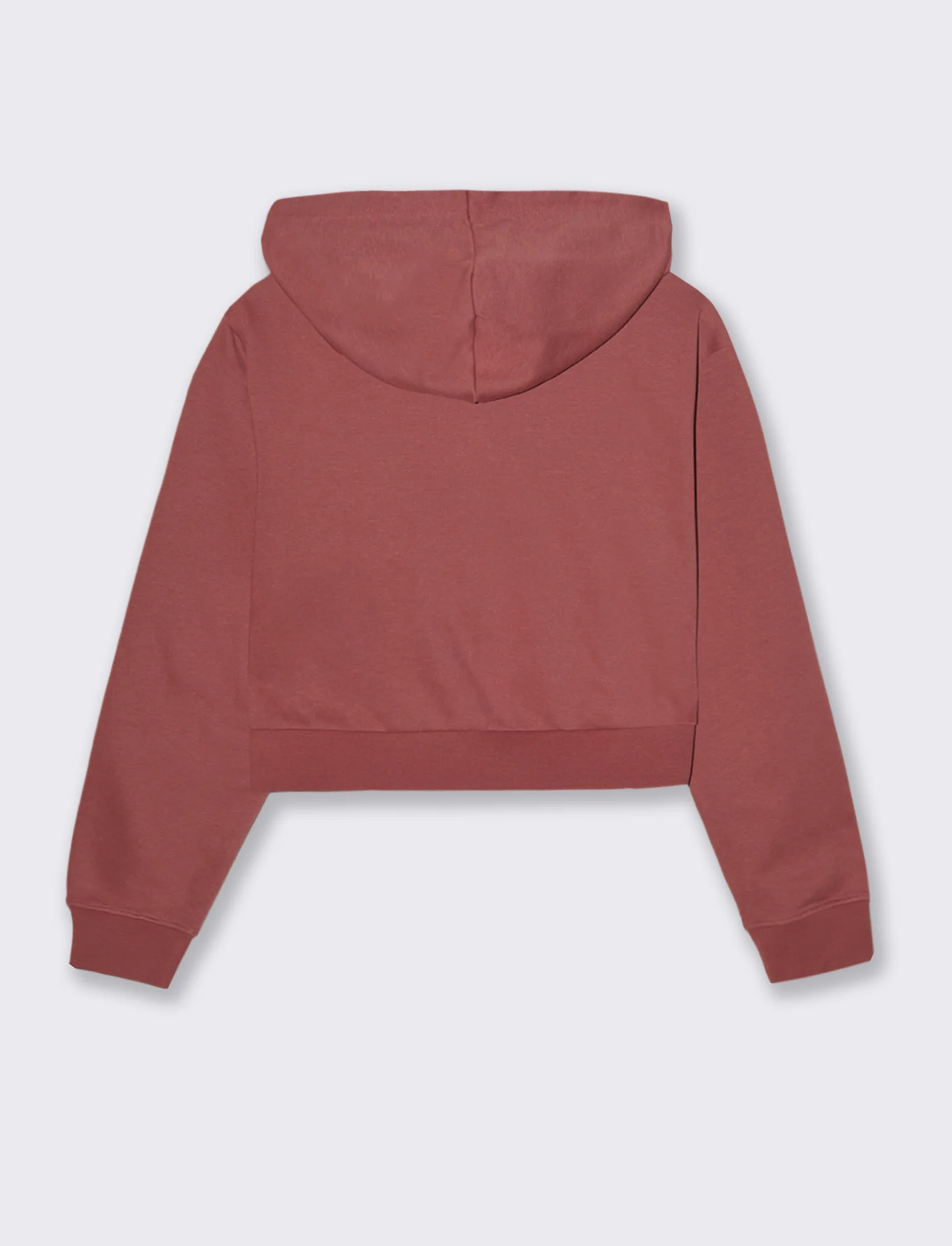 FELPA CROP CON CAPPUCCIO - Rosso mattone - Image 2