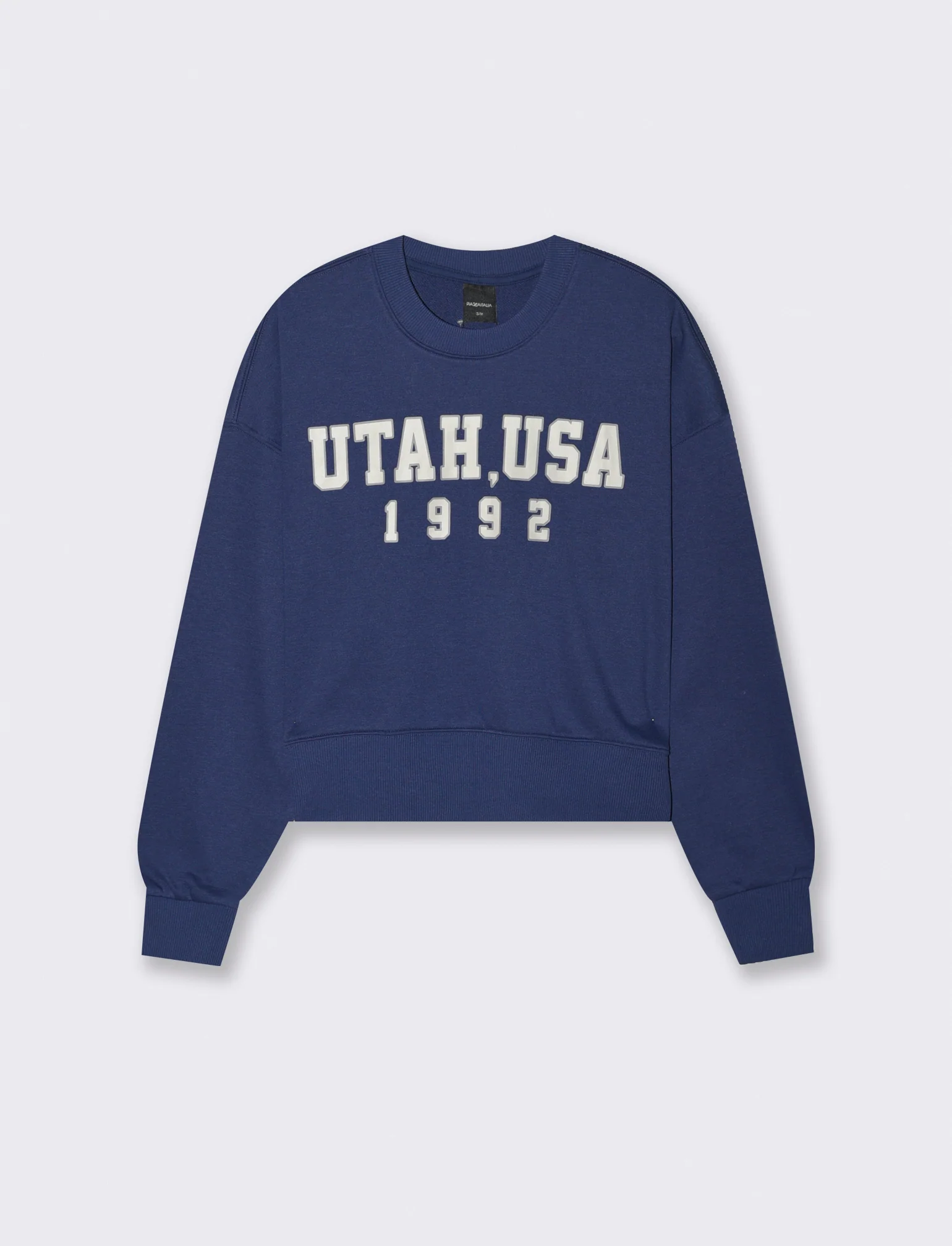 FELPA CROP CON STAMPA - Blu scuro