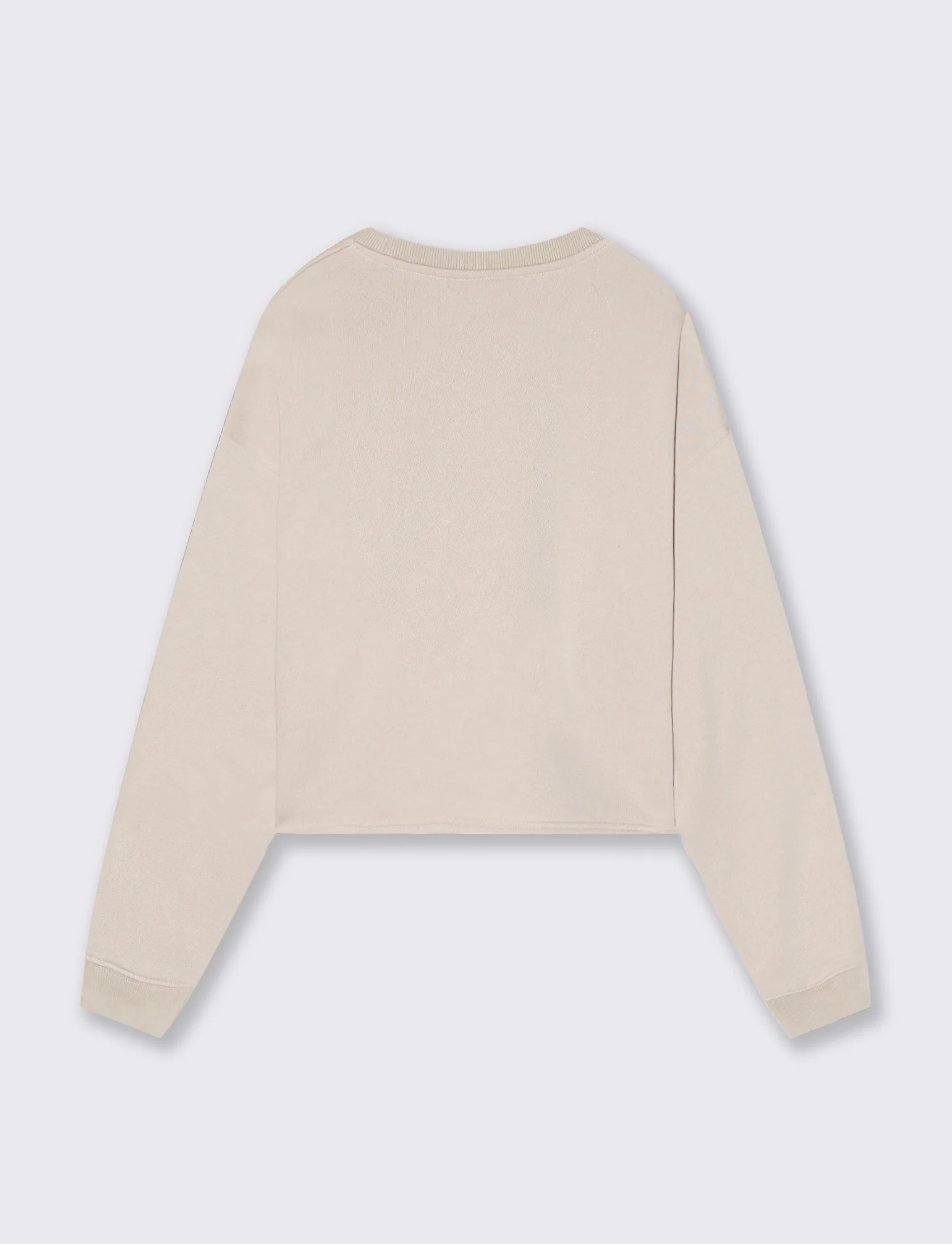 FELPA CROP MANICA LUNGA CON STAMPA - Beige grano - Image 2