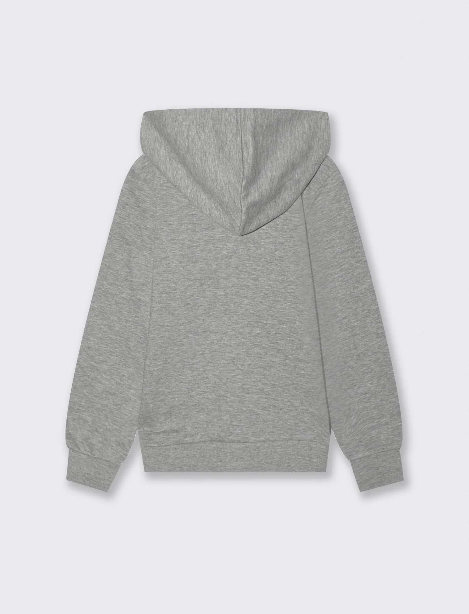 Felpa full zip con cappuccio. - Grigio mel. - Image 2