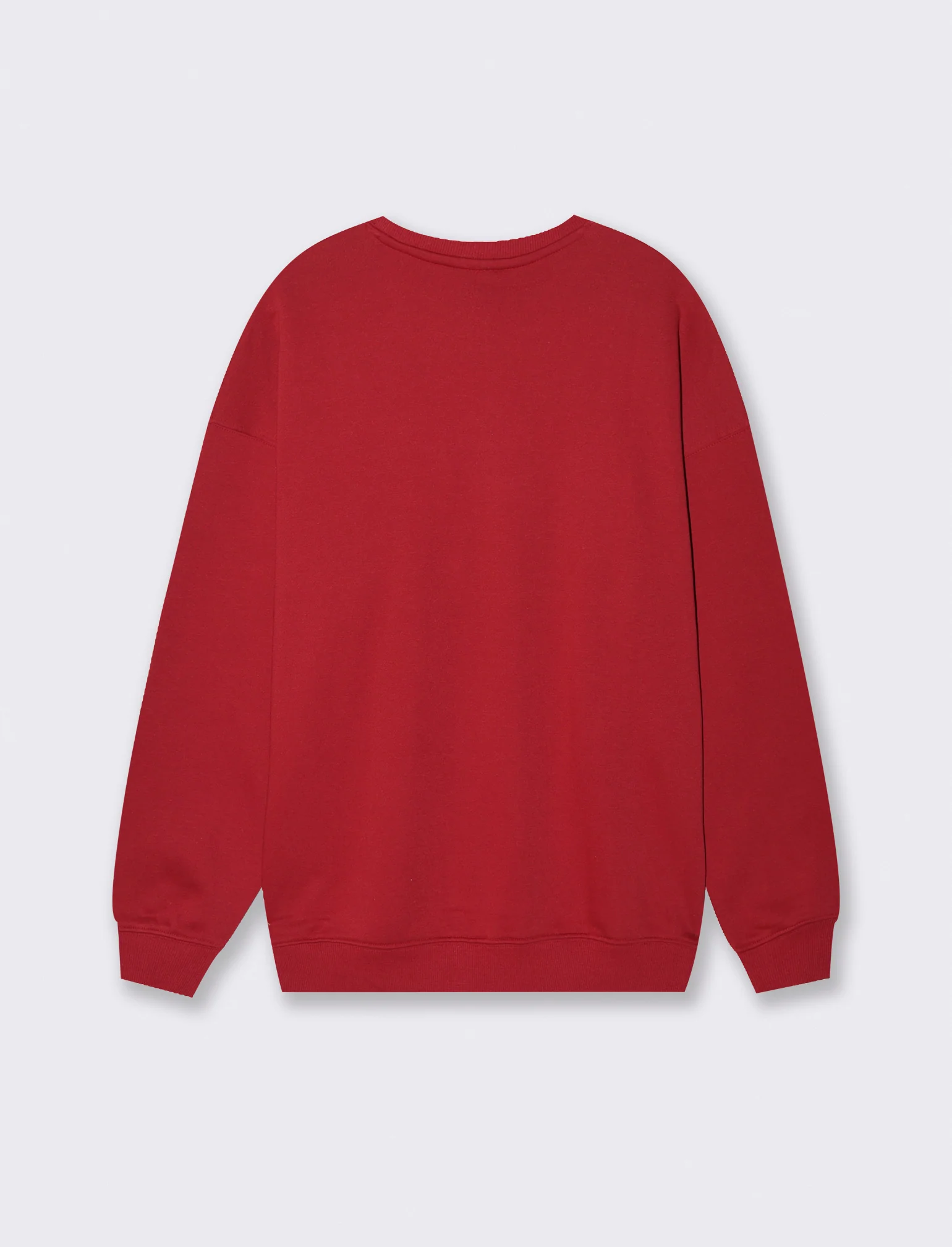 FELPA GIRO COLLO CON  APPLICAZIONE E RICAMO - Rosso - Image 2