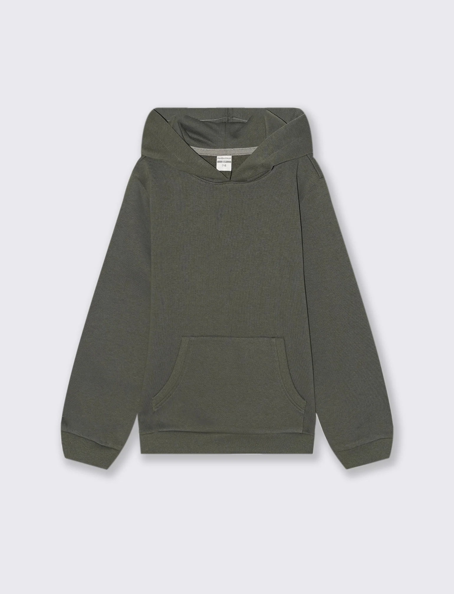 FELPA GIROCOLLO CON CAPPUCCIO - Verde militare